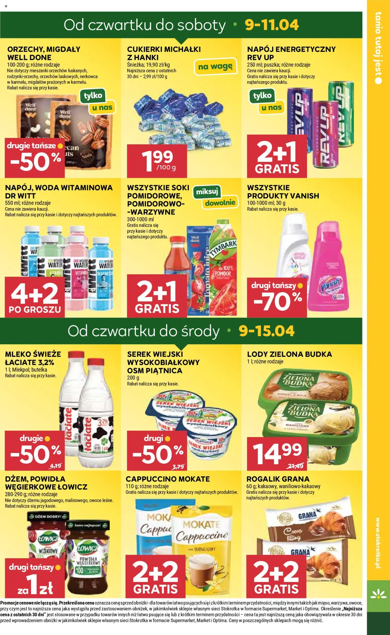Stokrotka gazetka - Market od 09.04.2026 | Strona: 3 | Produkty: Vanish, Serek, Powidła, Mleko