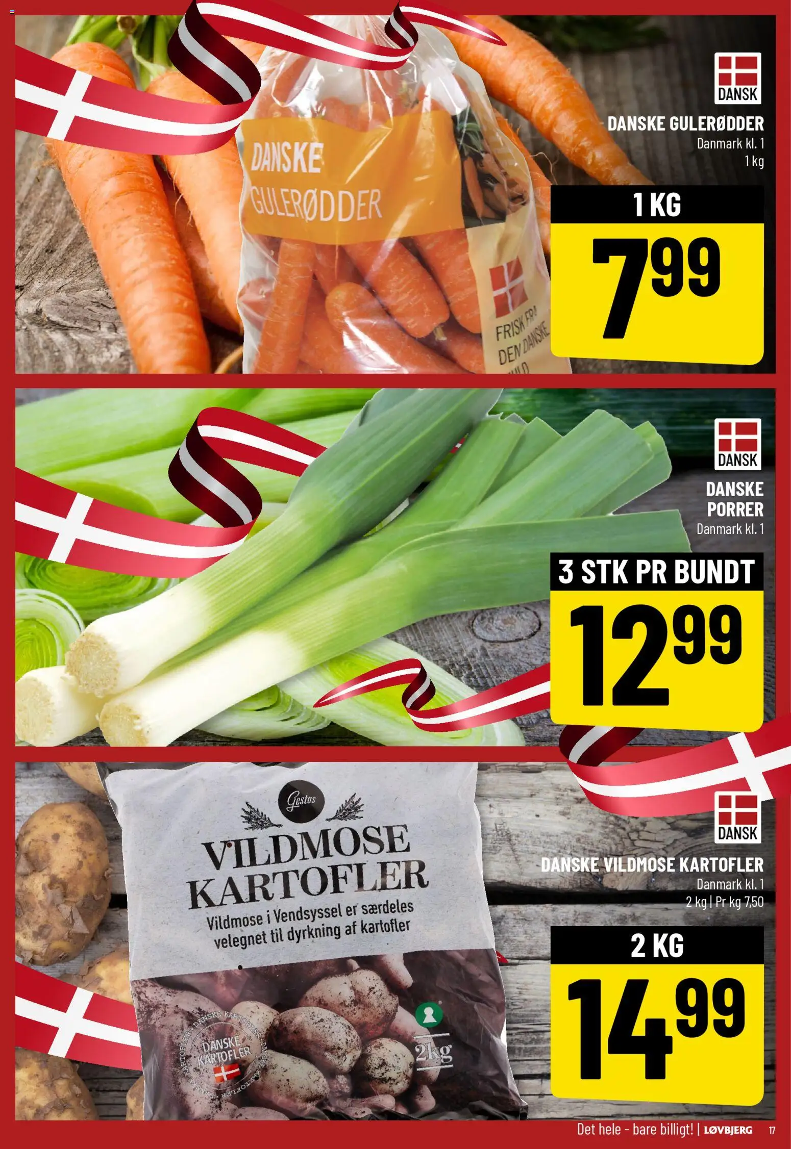 Løvbjerg tilbudsavis – gyldig fra 24.10.2025 | Side: 17 | Produkter: Gulerødder, Kartofler, Porrer