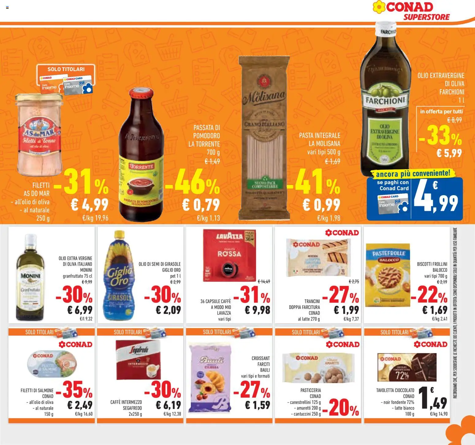 Volantino Conad del 22.04.2026 | Pagina: 27 | Prodotti: Latte, Olive, Pasta, Passata di pomodoro