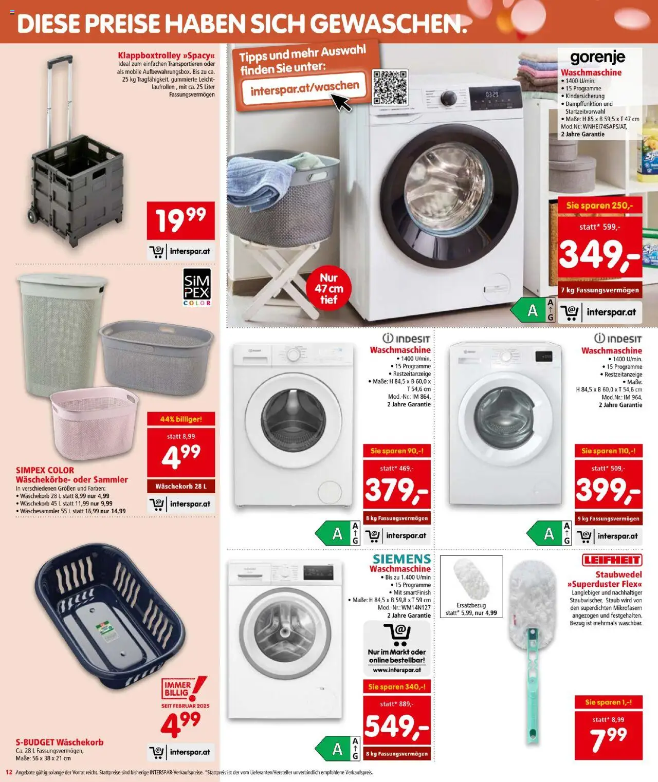 Interspar Flugblatt gültig ab 21.08.2025 | Seite: 12 | Produkte: Waschmaschine