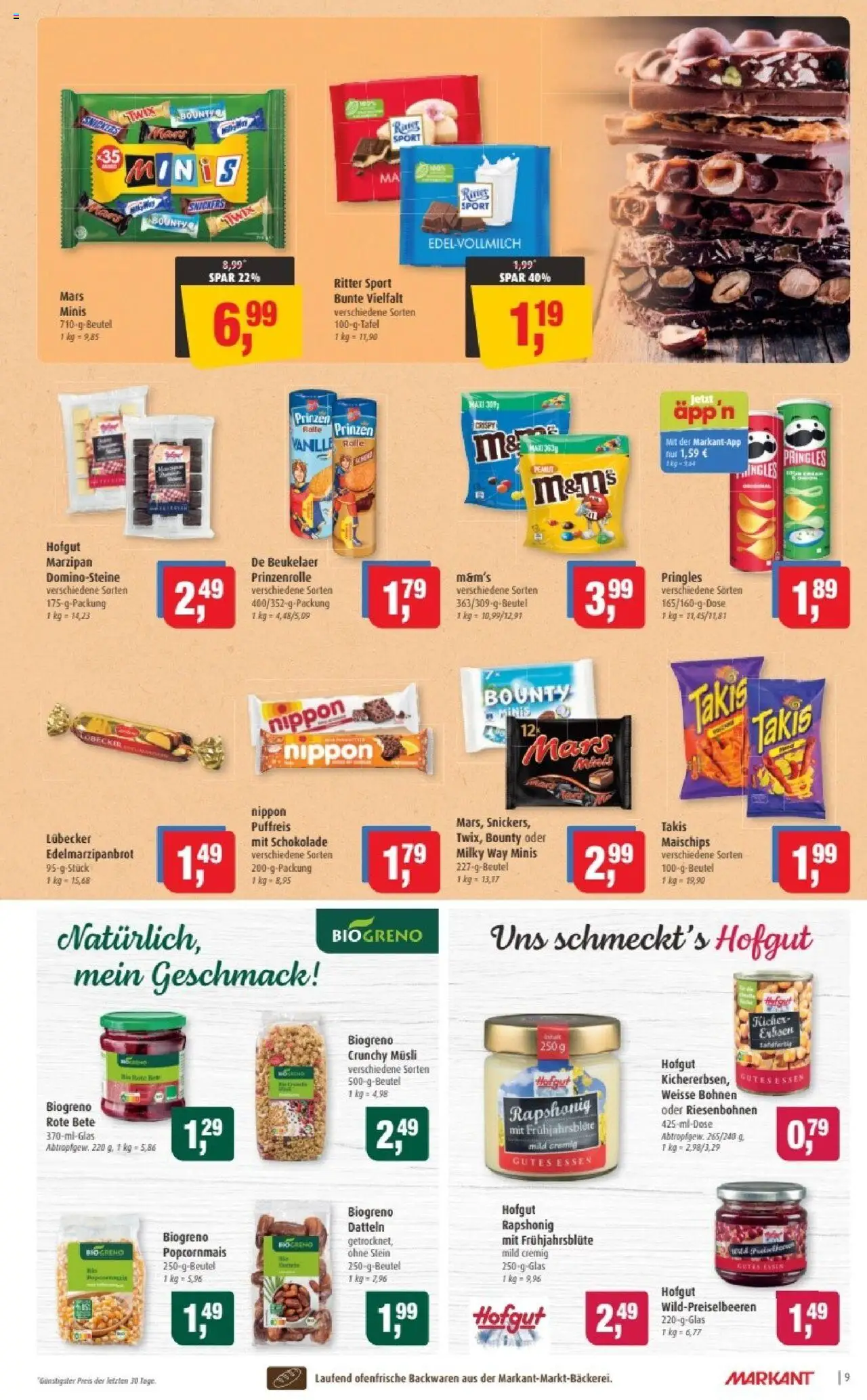 Markant Prospekt 	 – gültig ab 20.10.2025 | Seite: 9 | Produkte: Musli, Schokolade, Ritter sport, Pringles