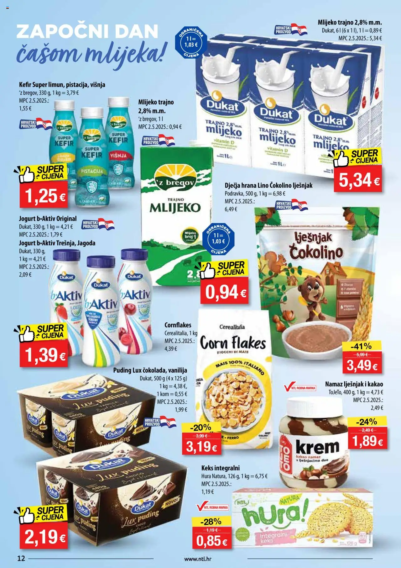 NTL katalog | vrijedi od 06.08.2025 | Stranica: 12 | Proizvodi: Mlijeko, Keks, Čaše, Kakao