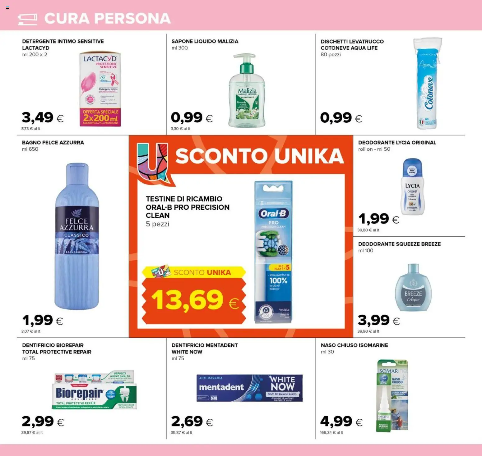 Volantino Oasi del 03.01.2026 | Pagina: 18 | Prodotti: Sapone, Dentifricio, Detergente intimo, Bagno