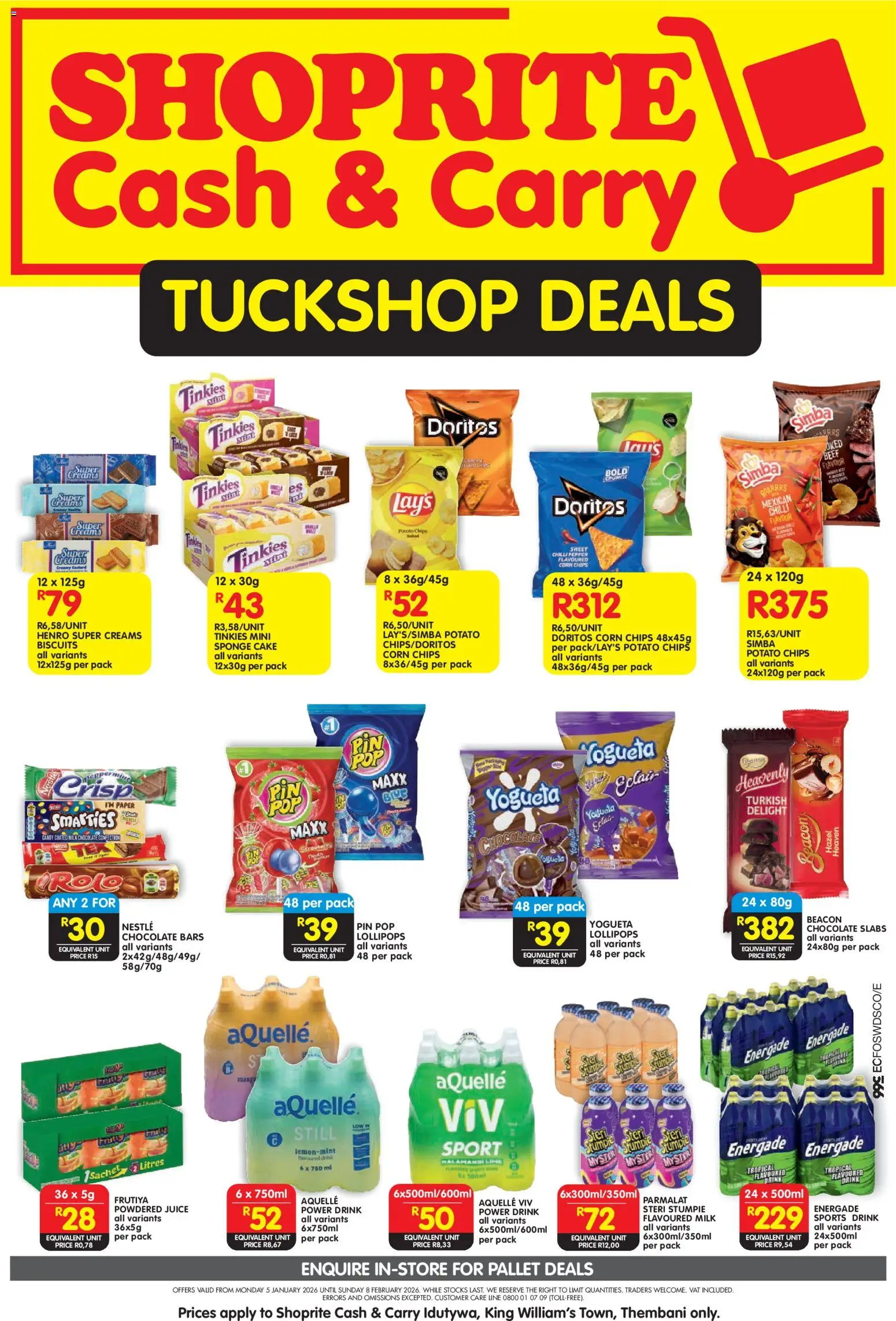 New Shoprite catalogue – valid from 05.01.2026 | Page: 1 | Products: Corn, Milk, Chocolate, Pepper