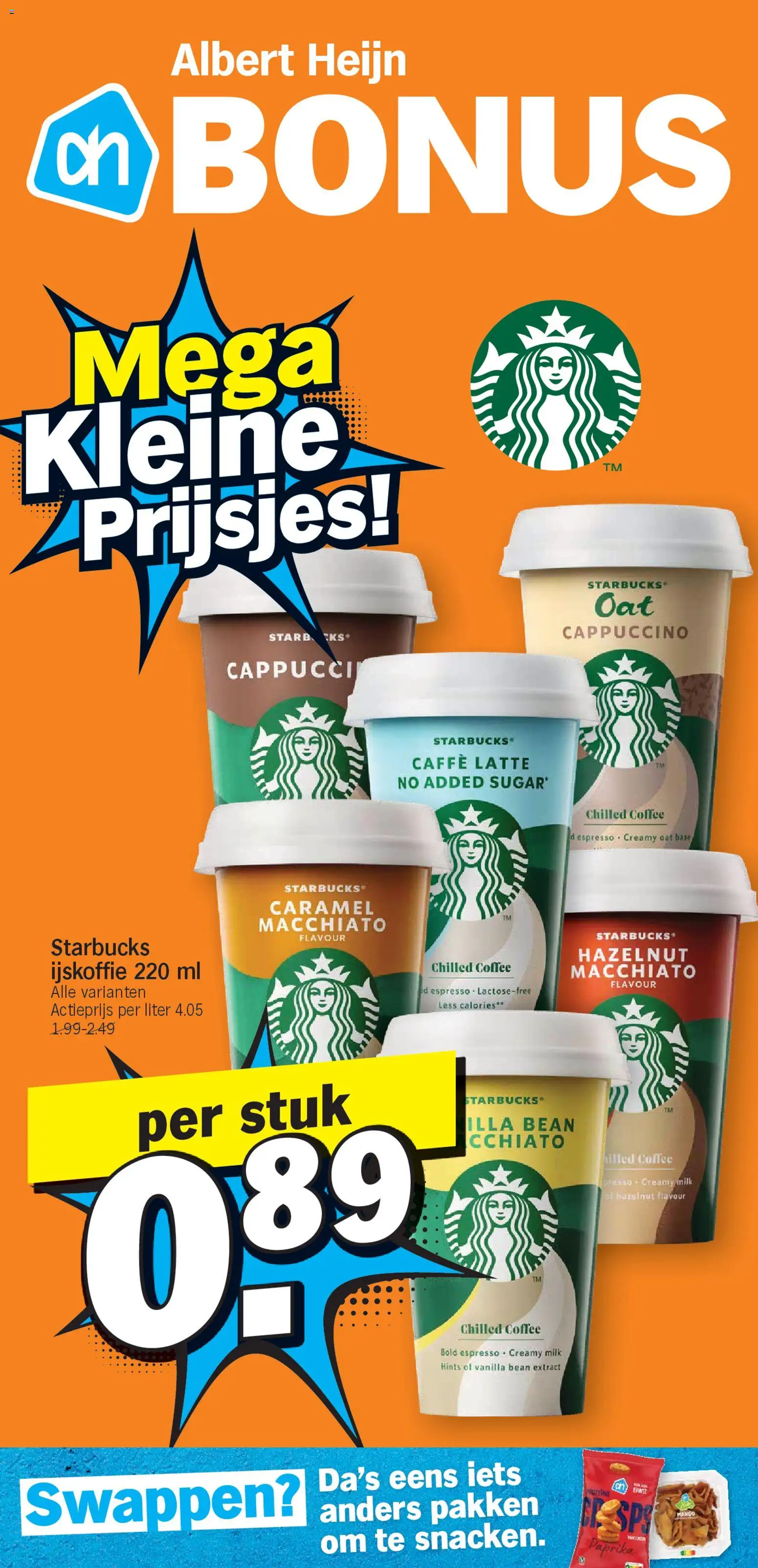 {H1} | Pagina: 32 | Producten: Mango, Cappuccino, Ijskoffie, Snacks