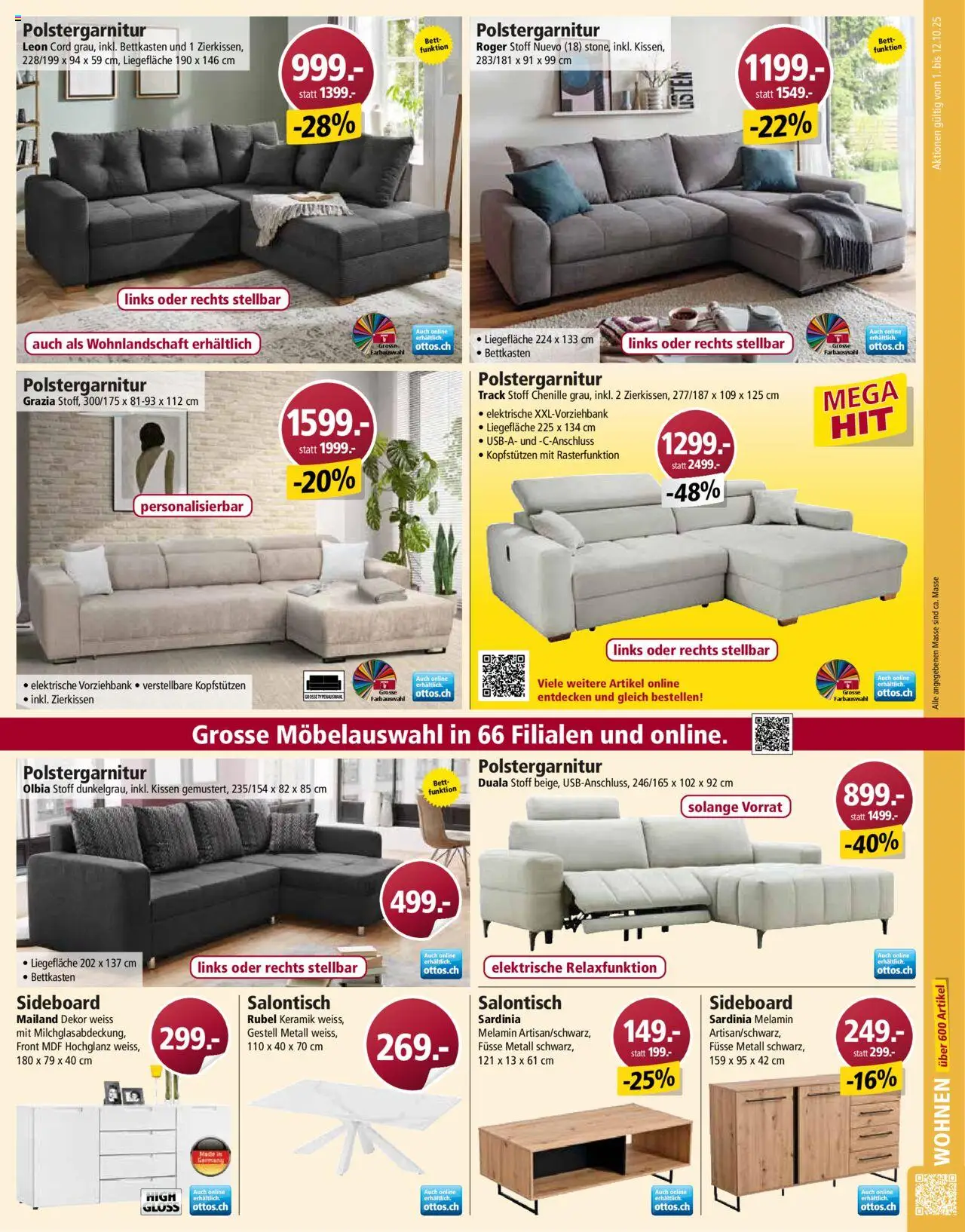 Otto's Aktionen – gültig ab 01.10.2025 | Seite: 11 | Produkte: Kissen, Bett, Sideboard, Wohnlandschaft