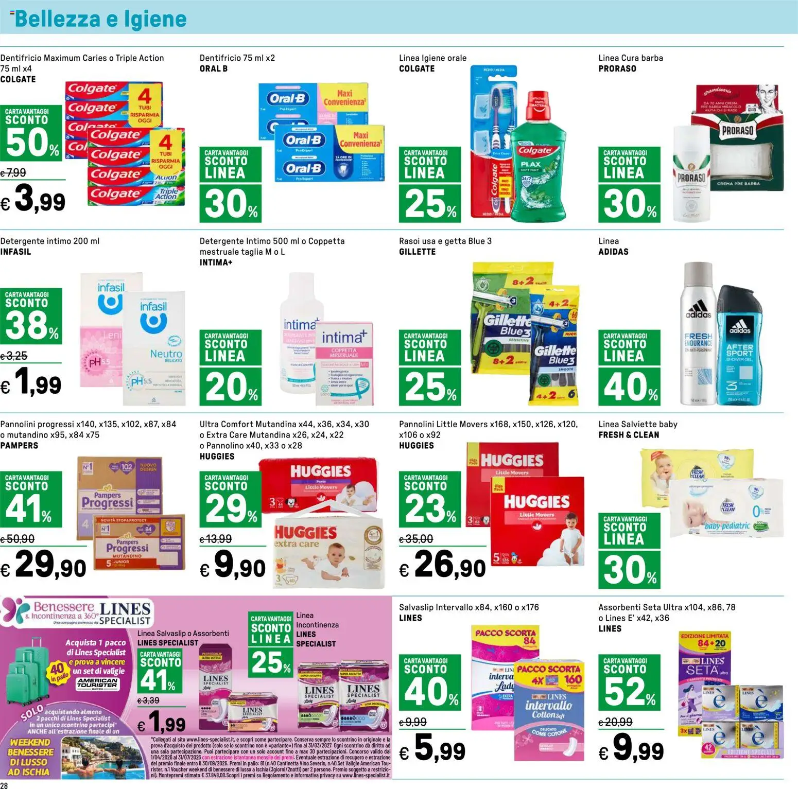 Volantino Iper del 16.04.2026 | Pagina: 28 | Prodotti: Dentifricio, Detergente intimo, Intimo, Vino