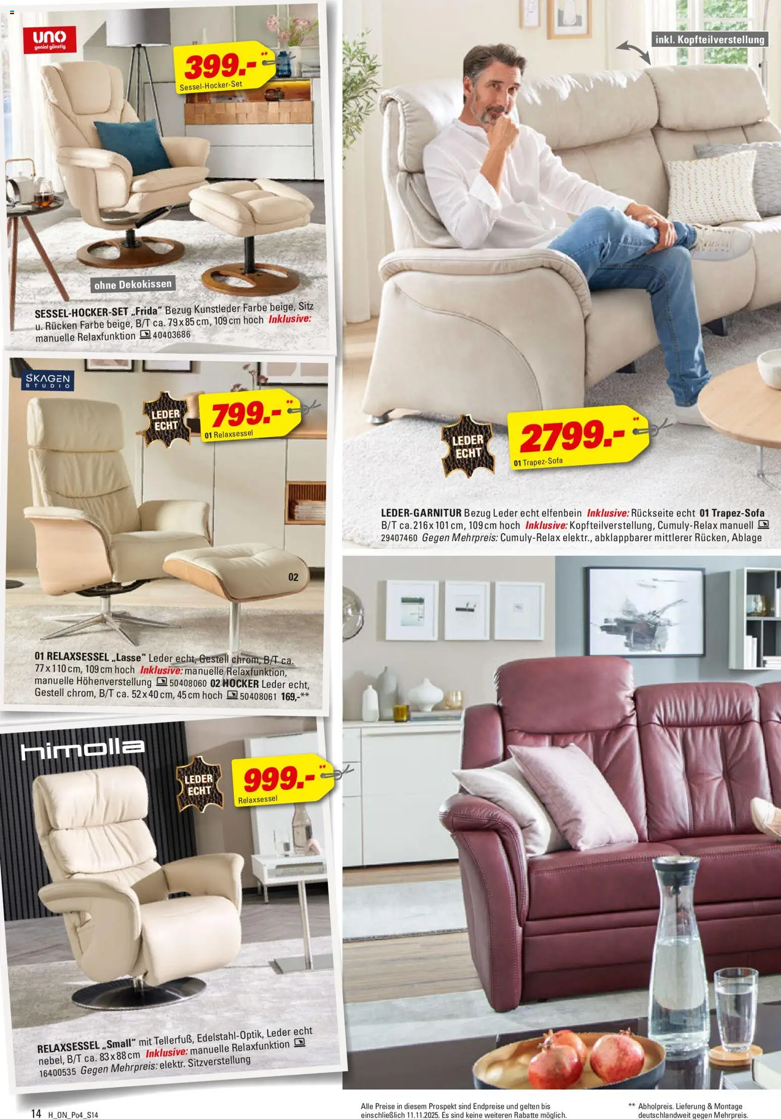 Höffner Prospekt 	 – gültig ab 28.10.2025 | Seite: 14 | Produkte: Hocker, Relaxsessel