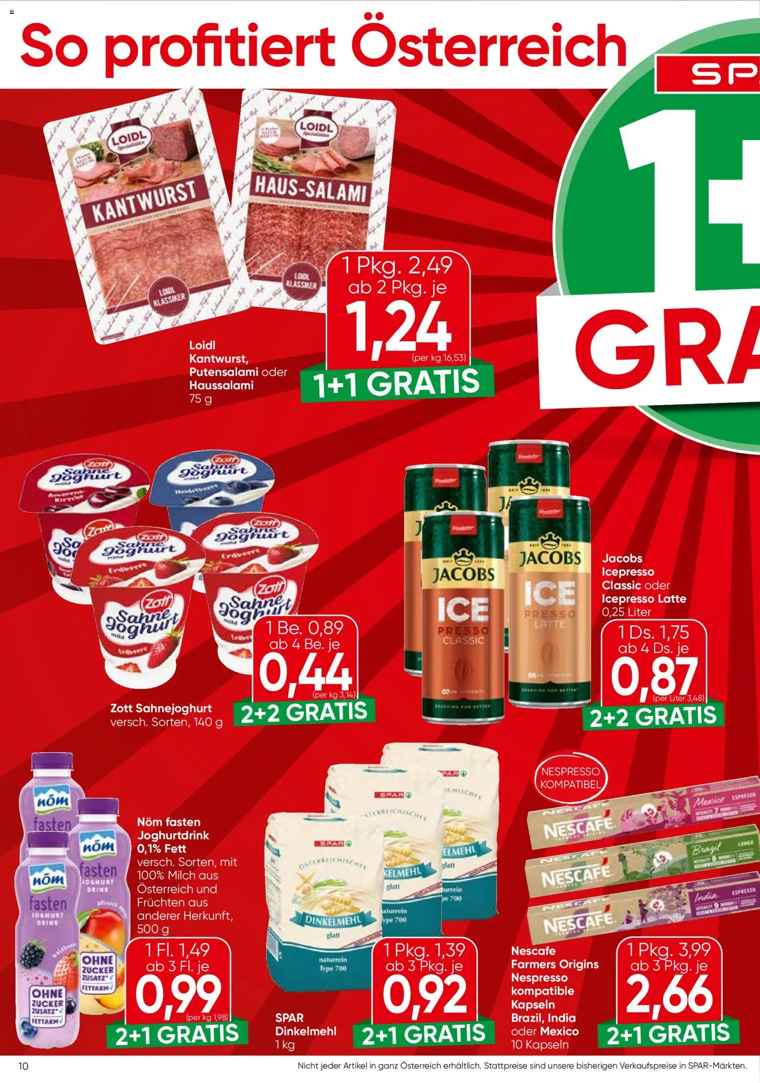Spar Flugblatt - Vorarlberg gültig ab 12.02.2026 | Seite: 10 | Produkte: Sahne, Zucker, Milch, Joghurt