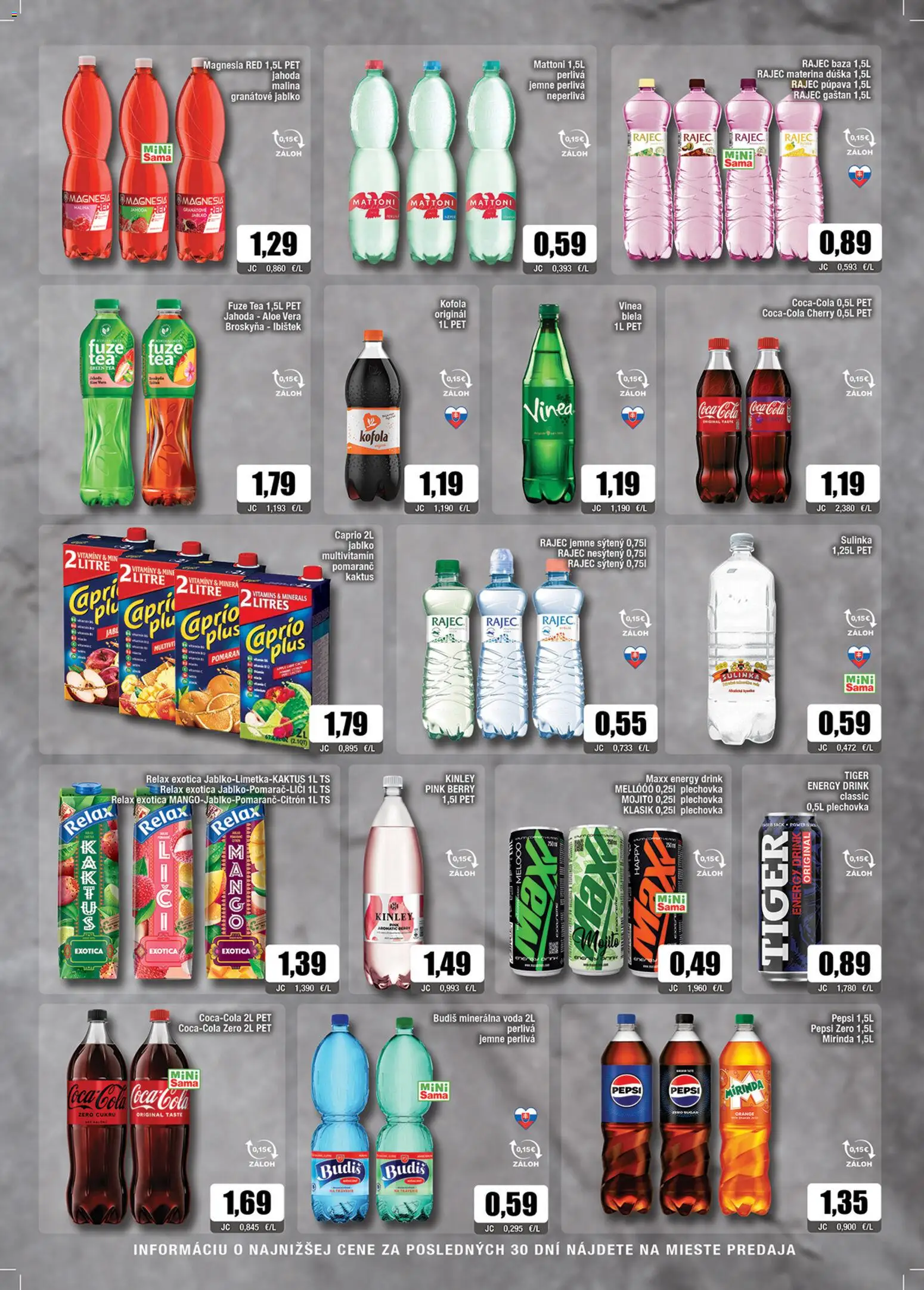Nové Sama akcie – leták je platný od 14.11.2025 | Strana: 10 | Produkty: Coca cola, Pepsi, Mirinda, Cola