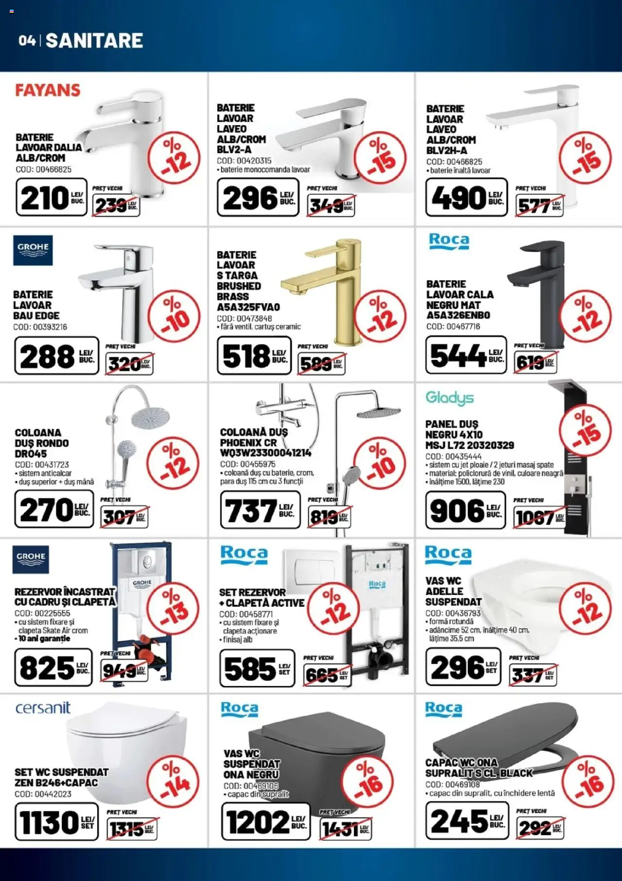 Catalog Ambient – valabil de la 20.08.2025 | Pagină: 4 | Produse: Pară, Lavoar, Baterie, Duș