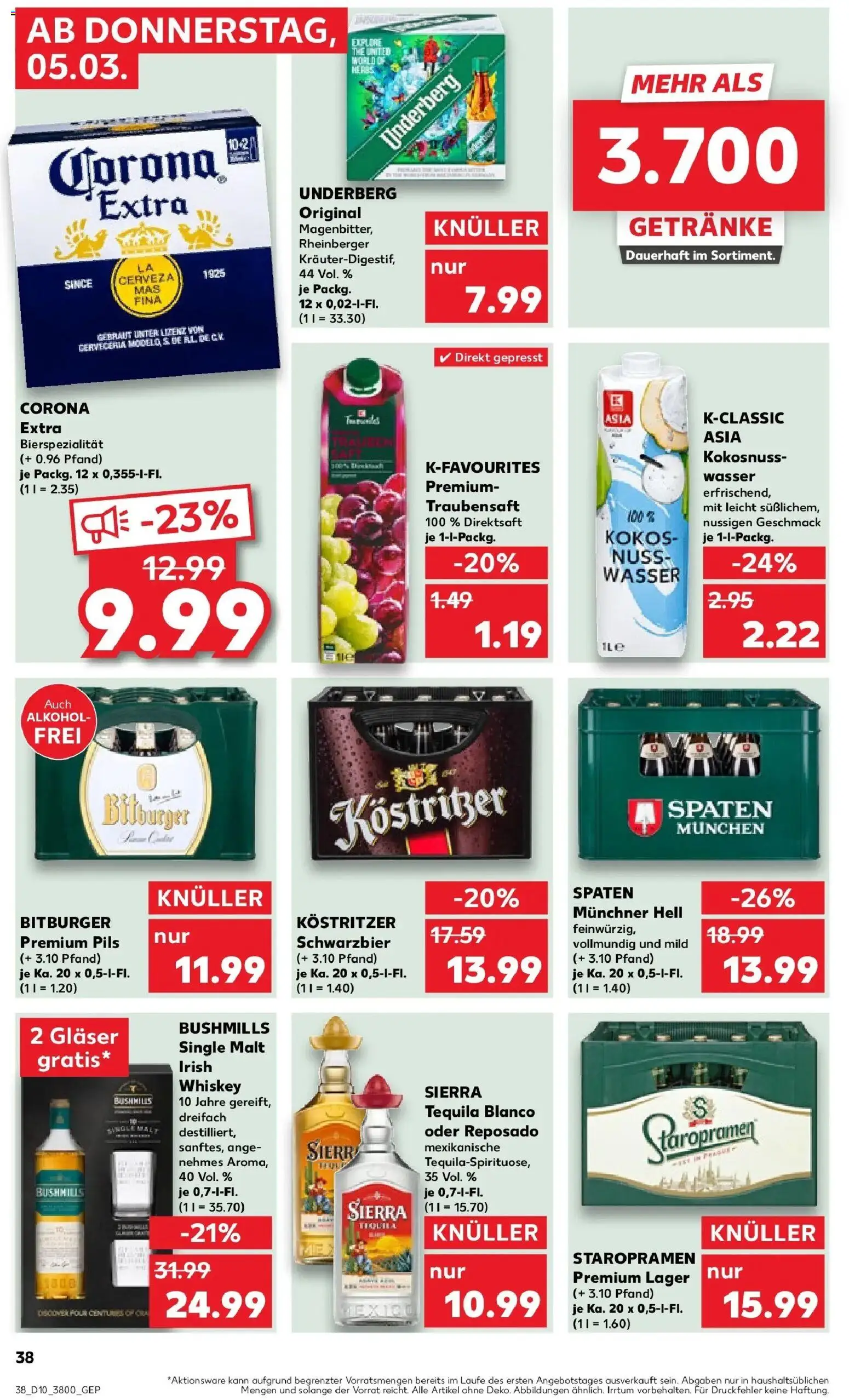 Kaufland Prospekt Kamenz	 – gültig ab 02.03.2026 | Seite: 50 | Produkte: Bitburger, Trauben, Pils, Tequila