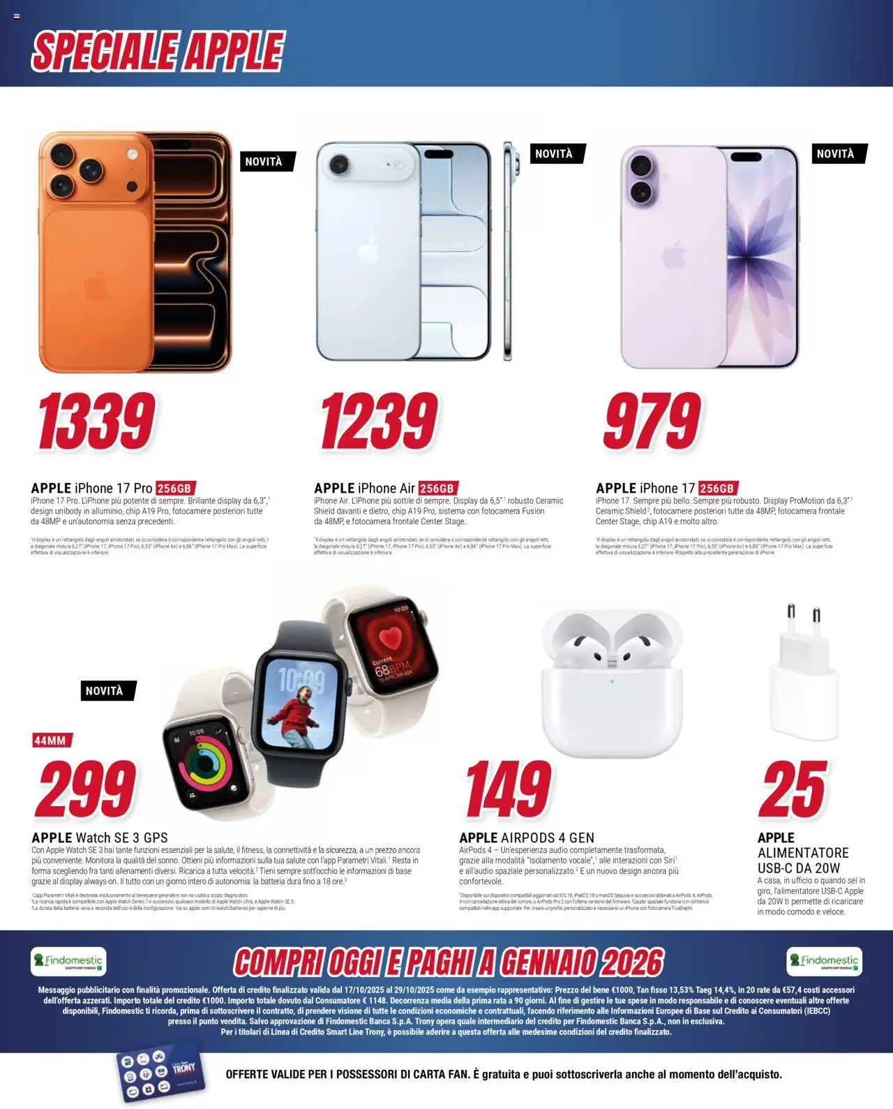 Volantino Trony del 17.10.2025 | Pagina: 27 | Prodotti: Audio, Apple Watch, Airpods, Batteria
