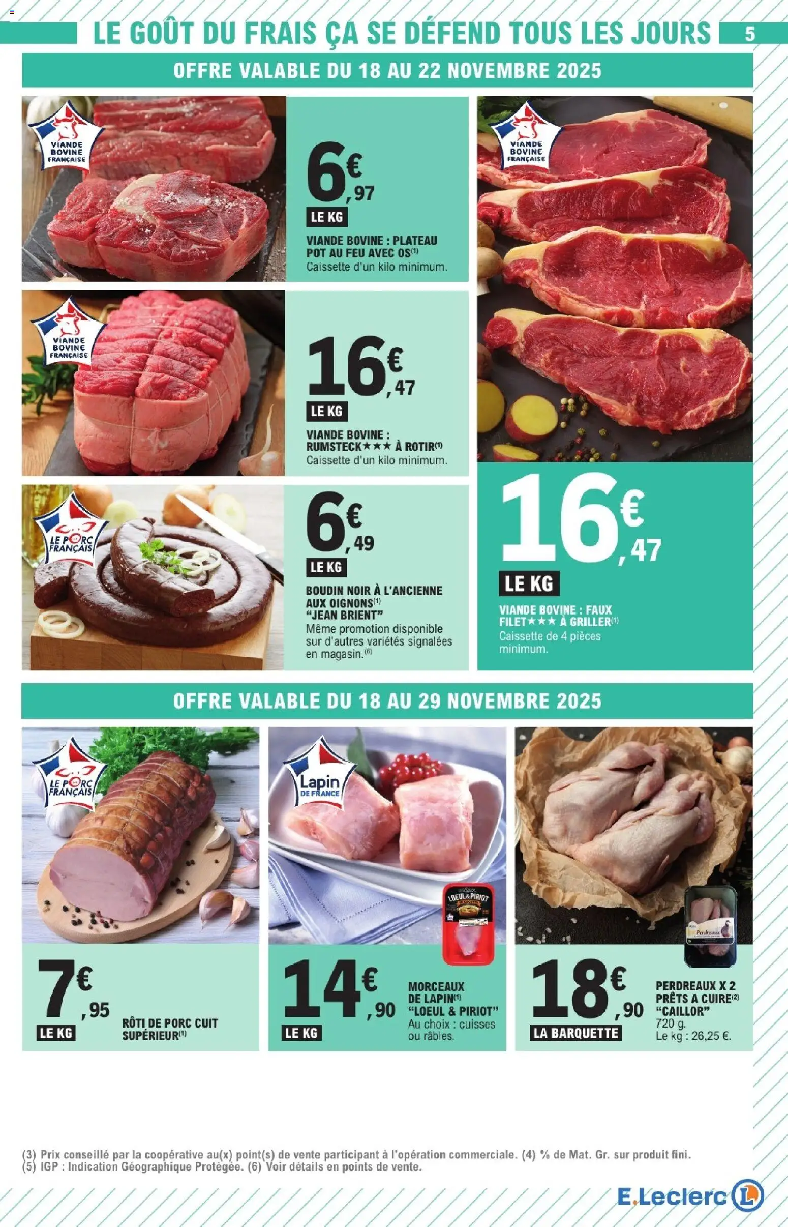 {H1} | Page: 5 | Produits: Plateau, Lapin, Viande, Porc