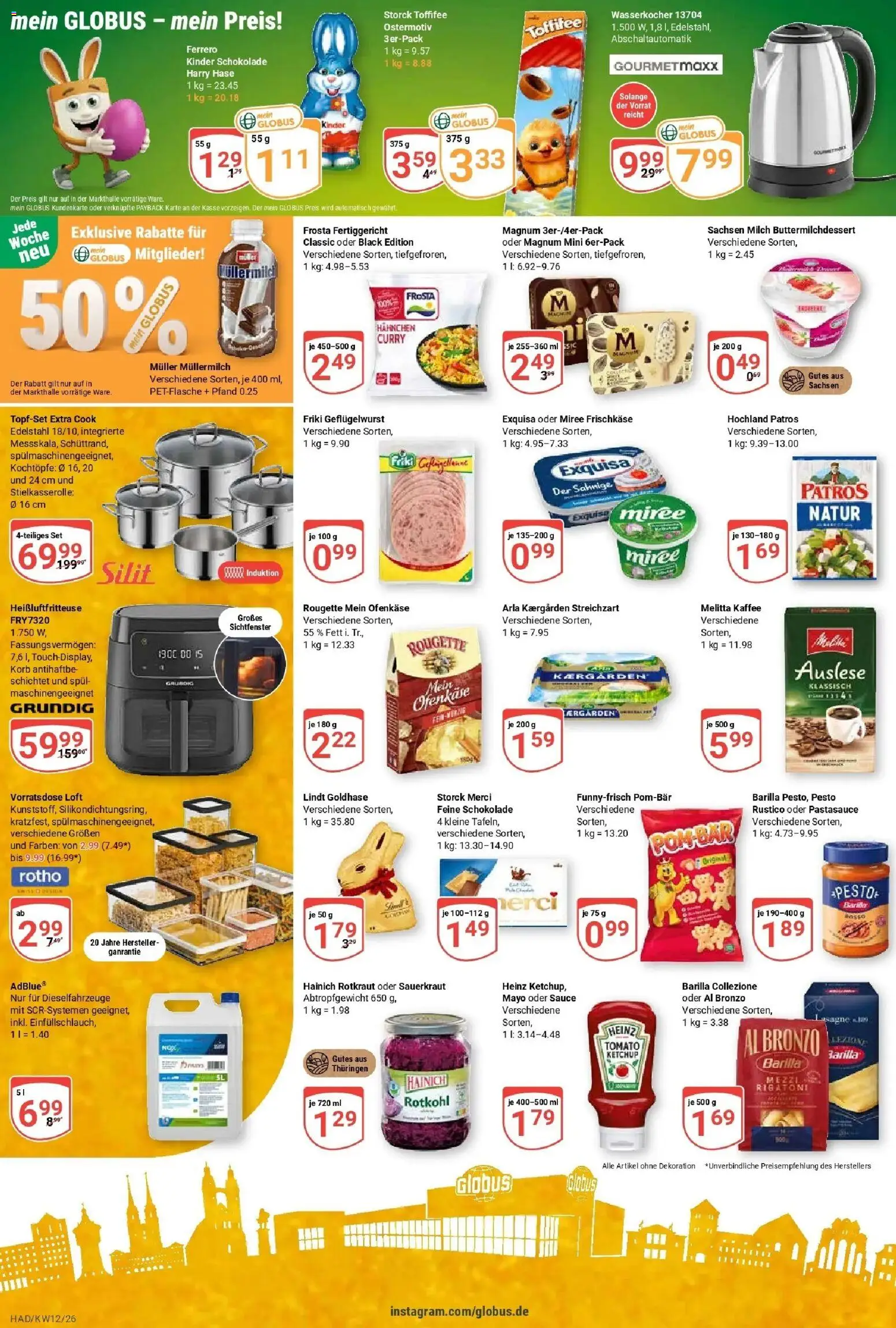 Globus prospekt Halle (saale)	 – gültig ab 15.03.2026 | Seite: 3 | Produkte: Hahnchen, Kaffee, Frosta, Toffifee