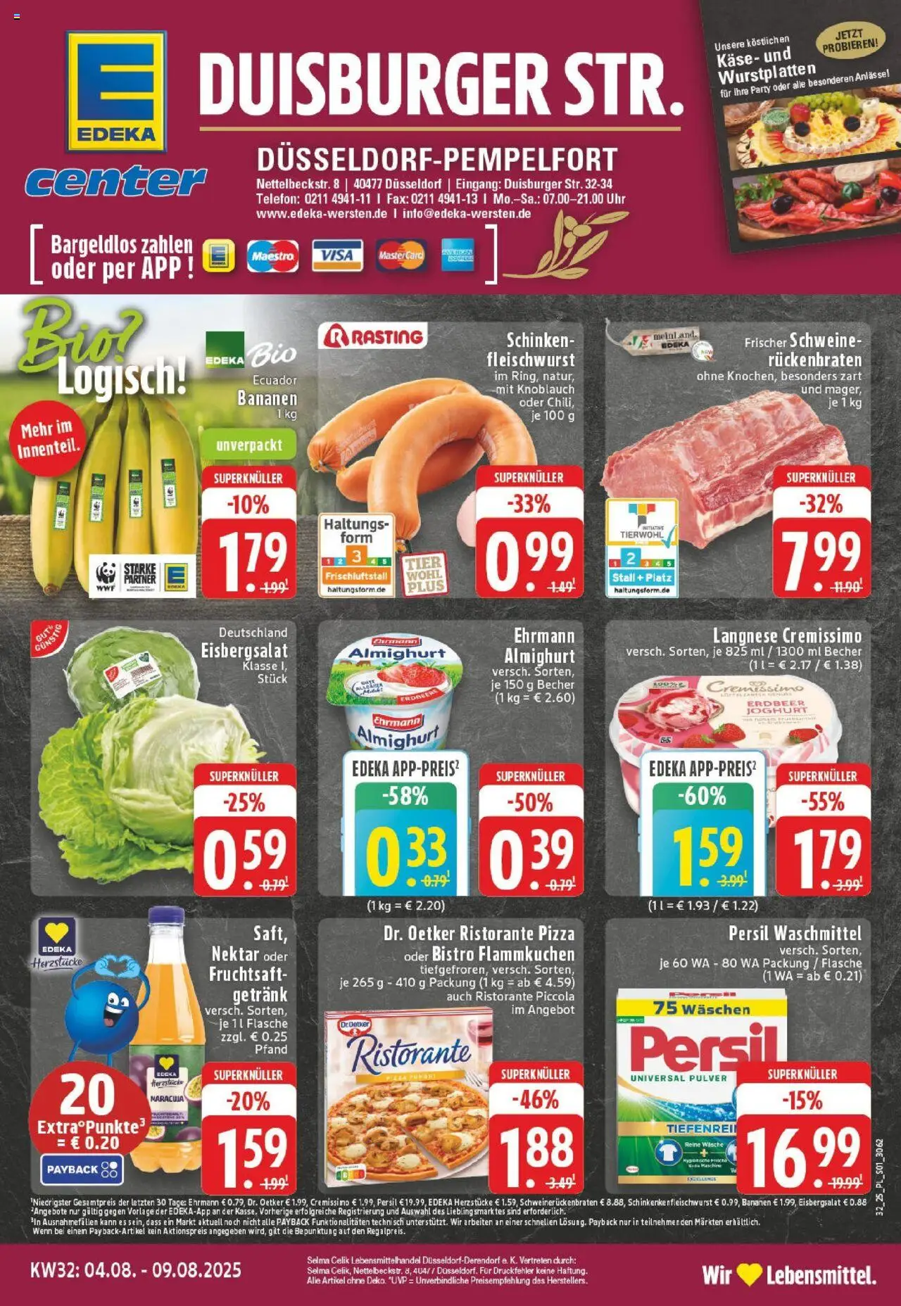 Edeka prospekt Düsseldorf-Derendorf	 - gültig ab dem 03.08.2025 | Seite: 1 | Produkte: Ristorante, Käse, Knoblauch, Persil