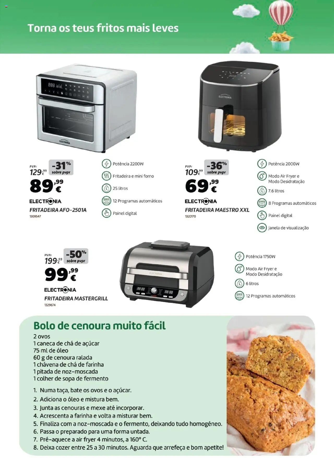 Radio Popular - Folheto Especial Fritadeiras Sem Óleo Electronia │ válido de 26.08.2025 | Página: 5 | Produtos: Air fryer, Bolo, Caneca, Sopa