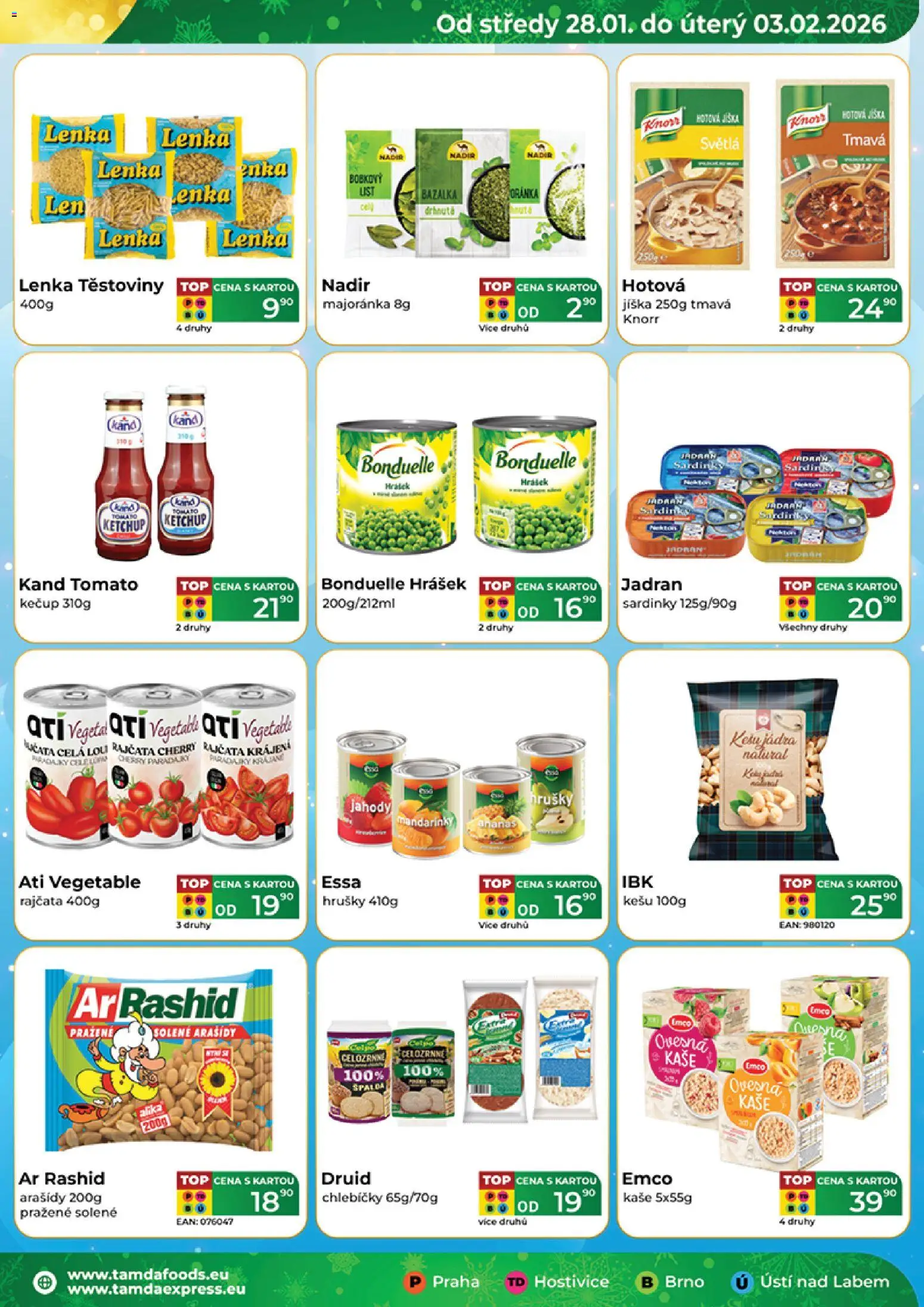 Tamda Foods leták od 28.01.2026 | Strana: 3 | Produkty: Jíška, Kešu, Mandarinky, Knorr