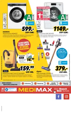Medimax Prospekt 	 ab 13.03.2026 gültig | Seite: 8 | Produkte: Miele, Dyson, Siemens, Wasser