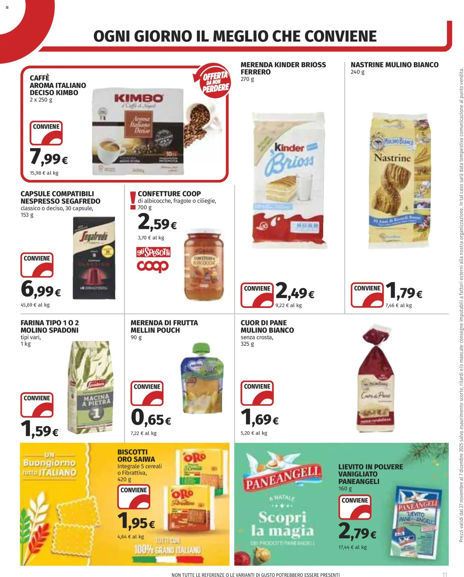Volantino COOP del 27.11.2025 | Pagina: 11 | Prodotti: Caffè, Biscotti, Frutta, Data