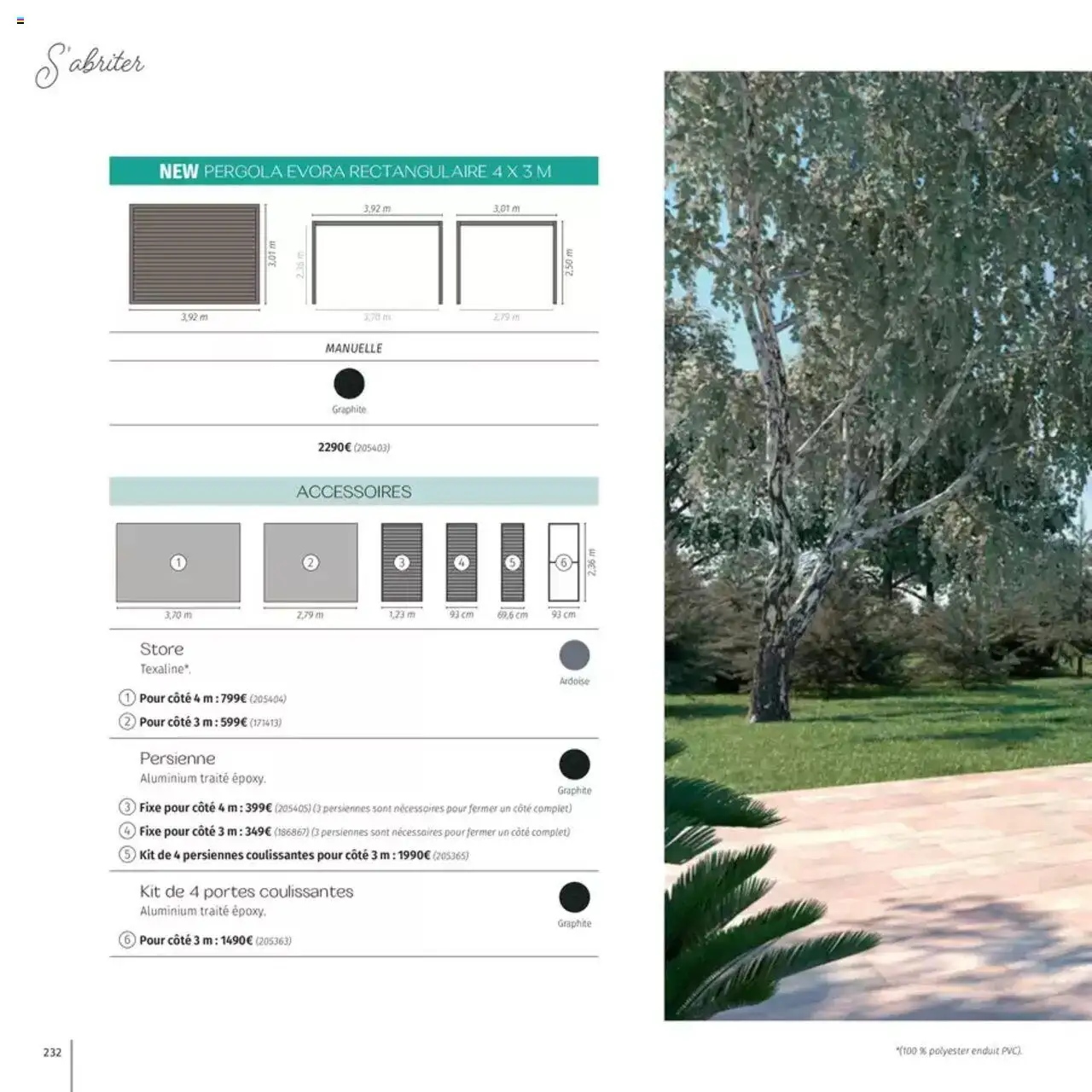  | Page: 232 | Produits: Persiennes, Store, Pergola, Portes
