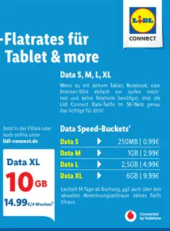 Lidl Tarifübersicht - gültig ab dem 01.01.2025 | Seite: 7 | Produkte: Tablet