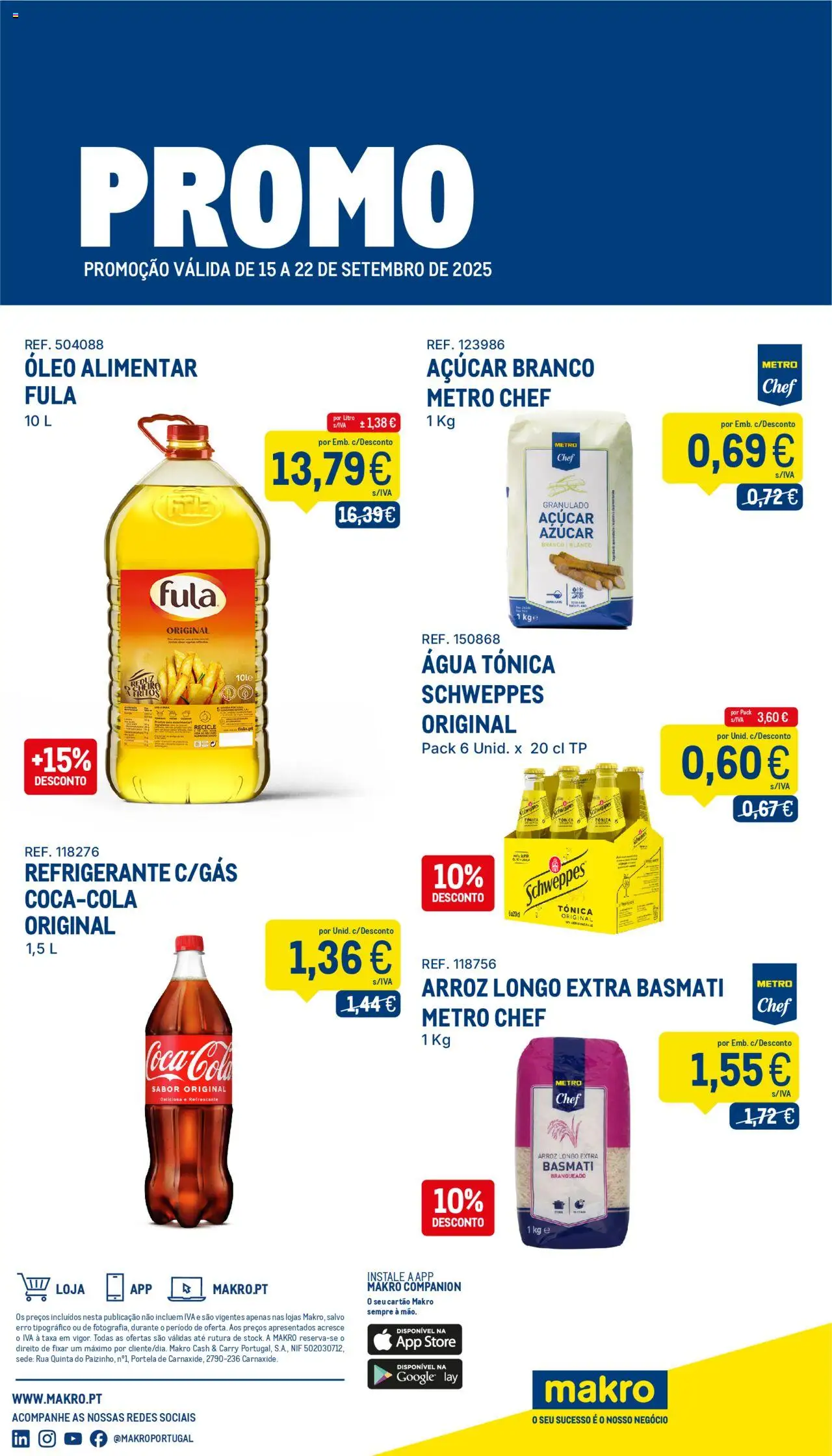 Makro - Super Oferta Setembro │ válido de 15.09.2025 | Página: 1 | Produtos: Agua, Refrigerante, Óleo, Açúcar
