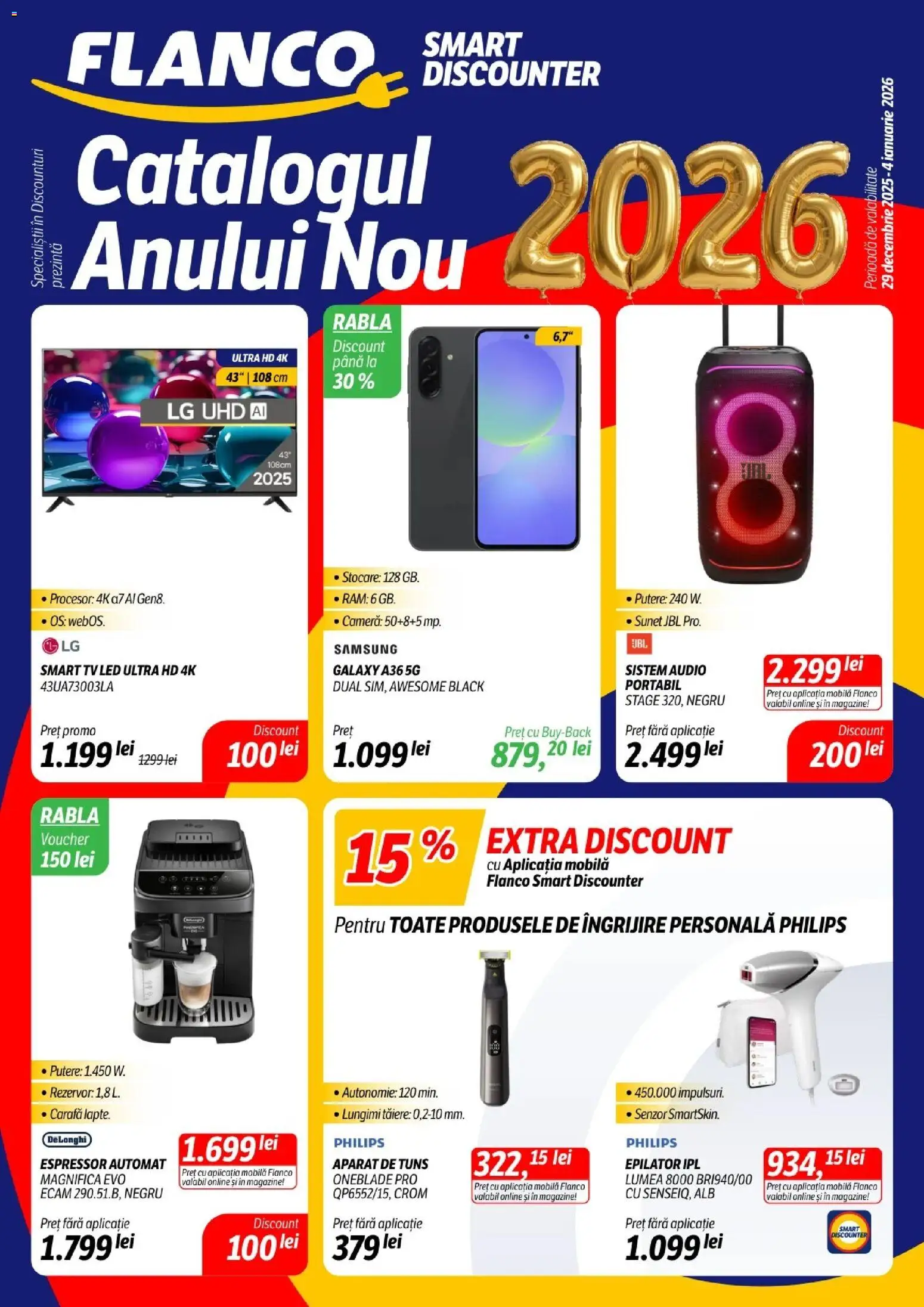 Noul catalog Flanco – valabil de la 29.12.2025 | Pagină: 1 | Produse: Enginar, Cameră, Epilator, Sistem audio