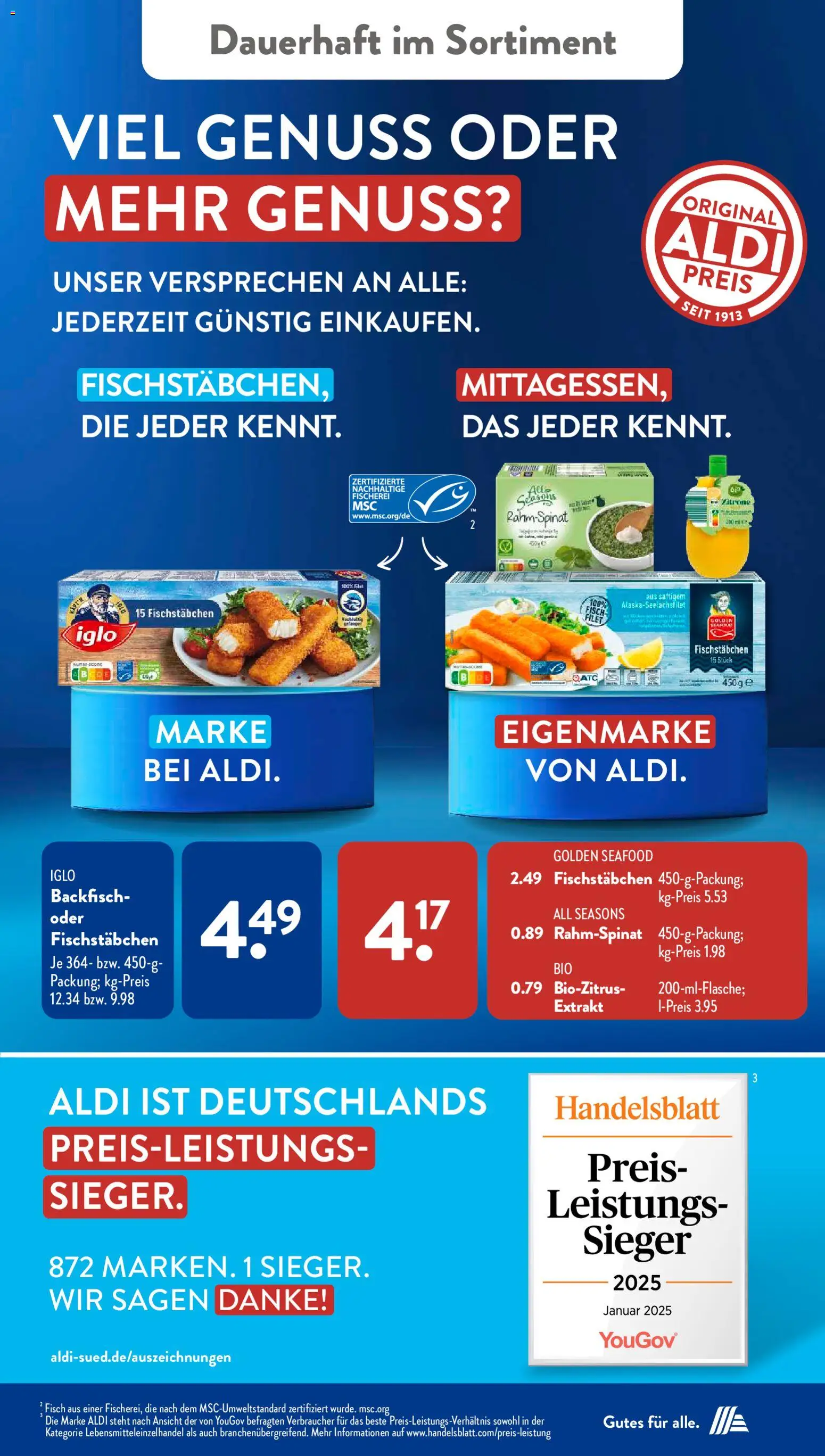 Aldi Süd Prospekt 	 – gültig ab 02.02.2026 | Seite: 17 | Produkte: Iglo, Fisch, Fischstabchen