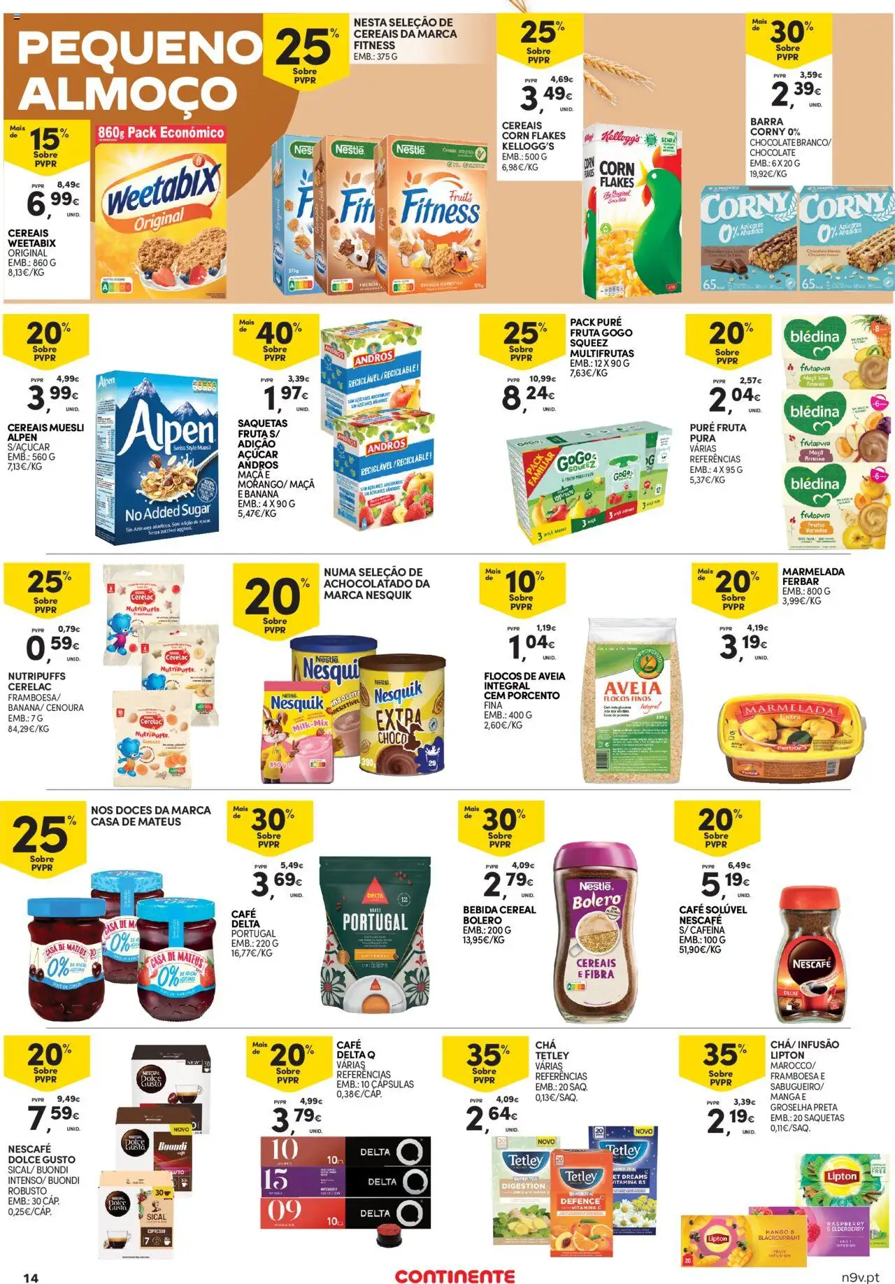 Continente - Açores: Como é bom saborear o verão │ válido de 07.08.2025 | Página: 14 | Produtos: Aveia, Café solúvel, Leite, Vitamina c