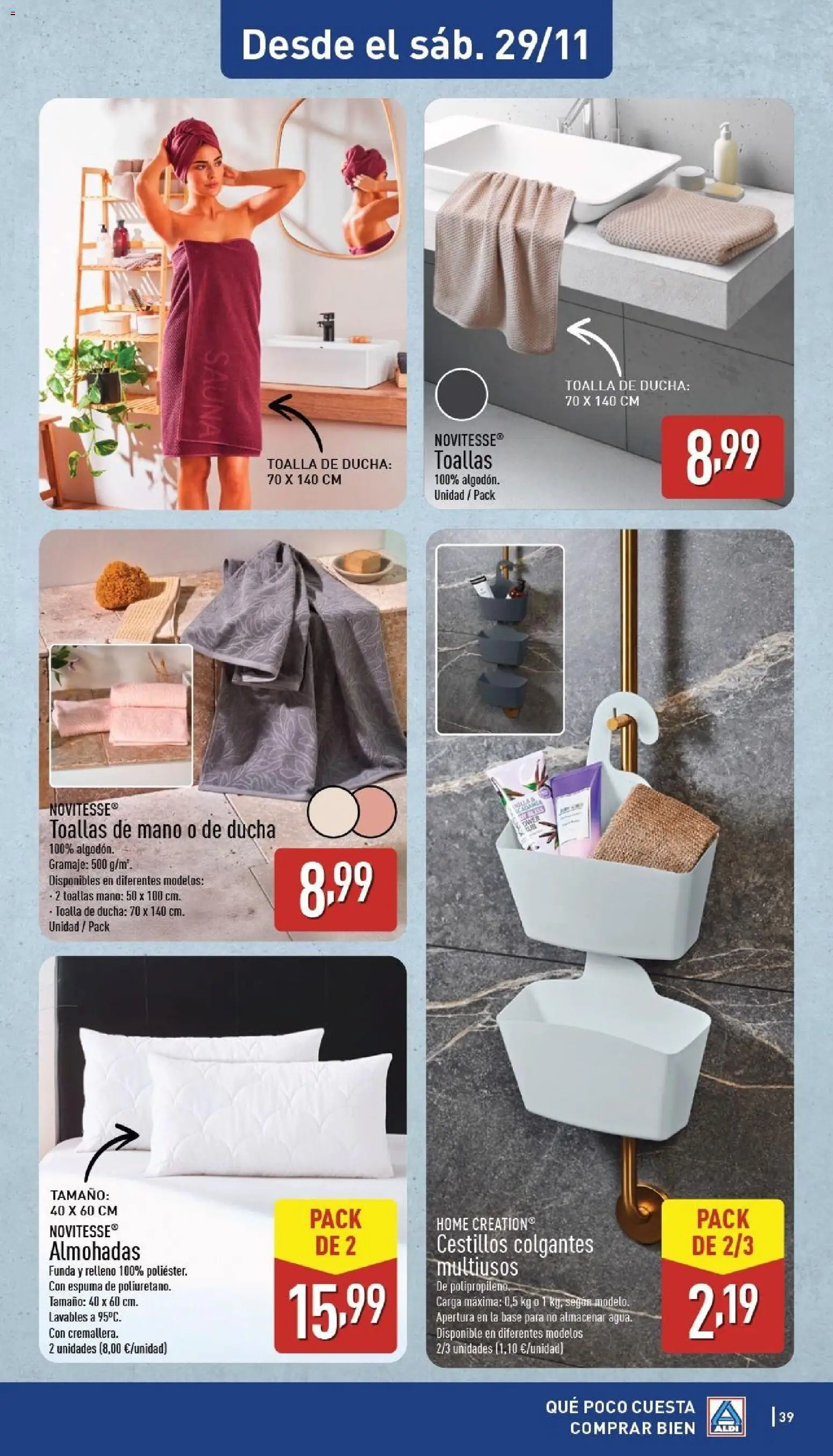 Aldi folleto Canarias │ válido desde el 24.11.2025 | Página: 39 | Productos: Funda, Ducha
