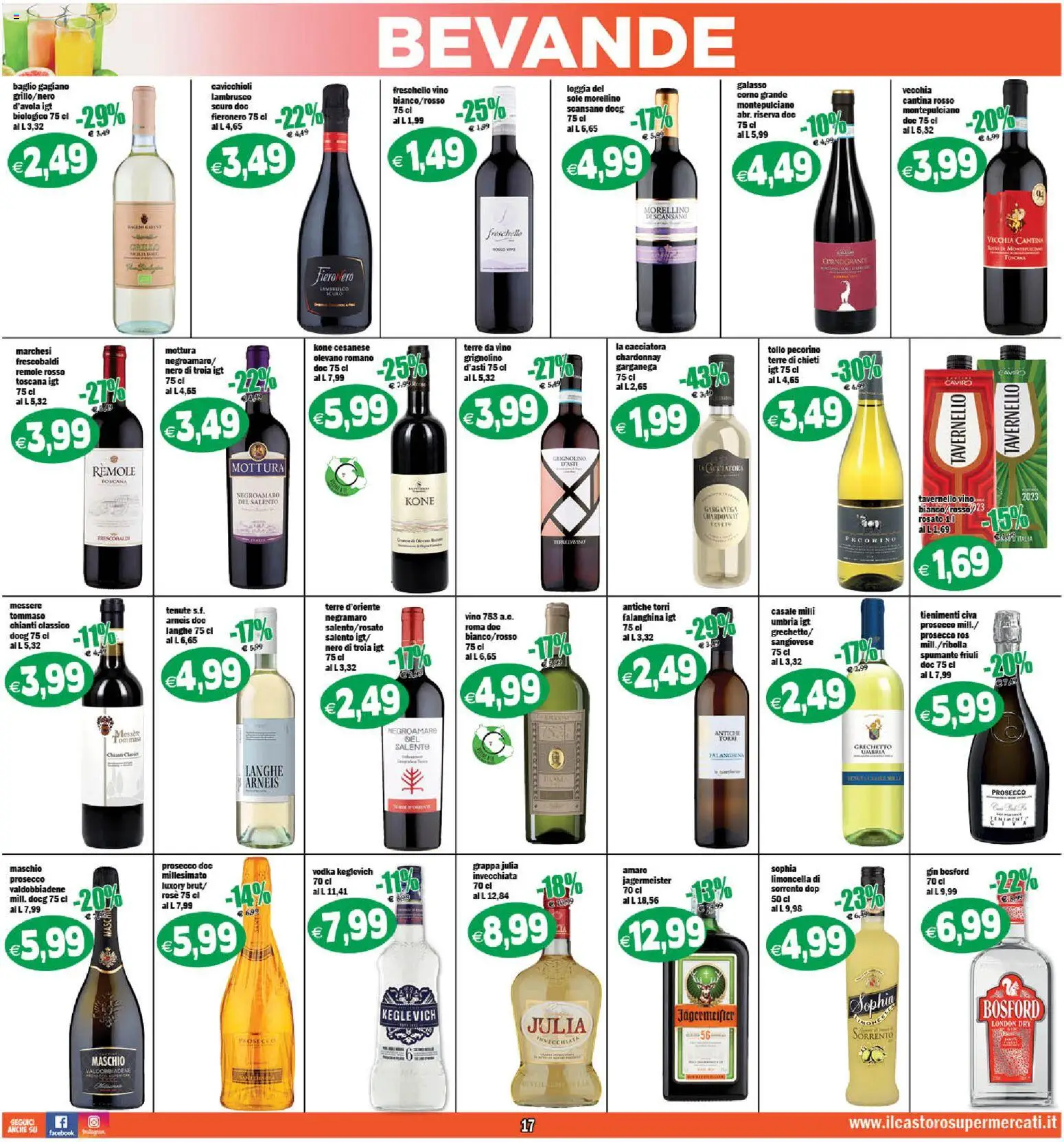 Volantino Il Castoro del 25.02.2026 | Pagina: 17 | Prodotti: Prosecco, Vino, Spumante, Pecorino