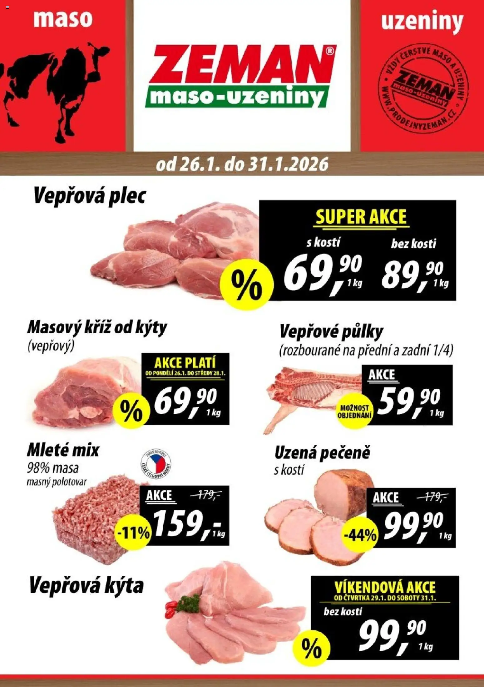 Prodejny Zeman leták - Dačice od 26.01.2026 | Strana: 1