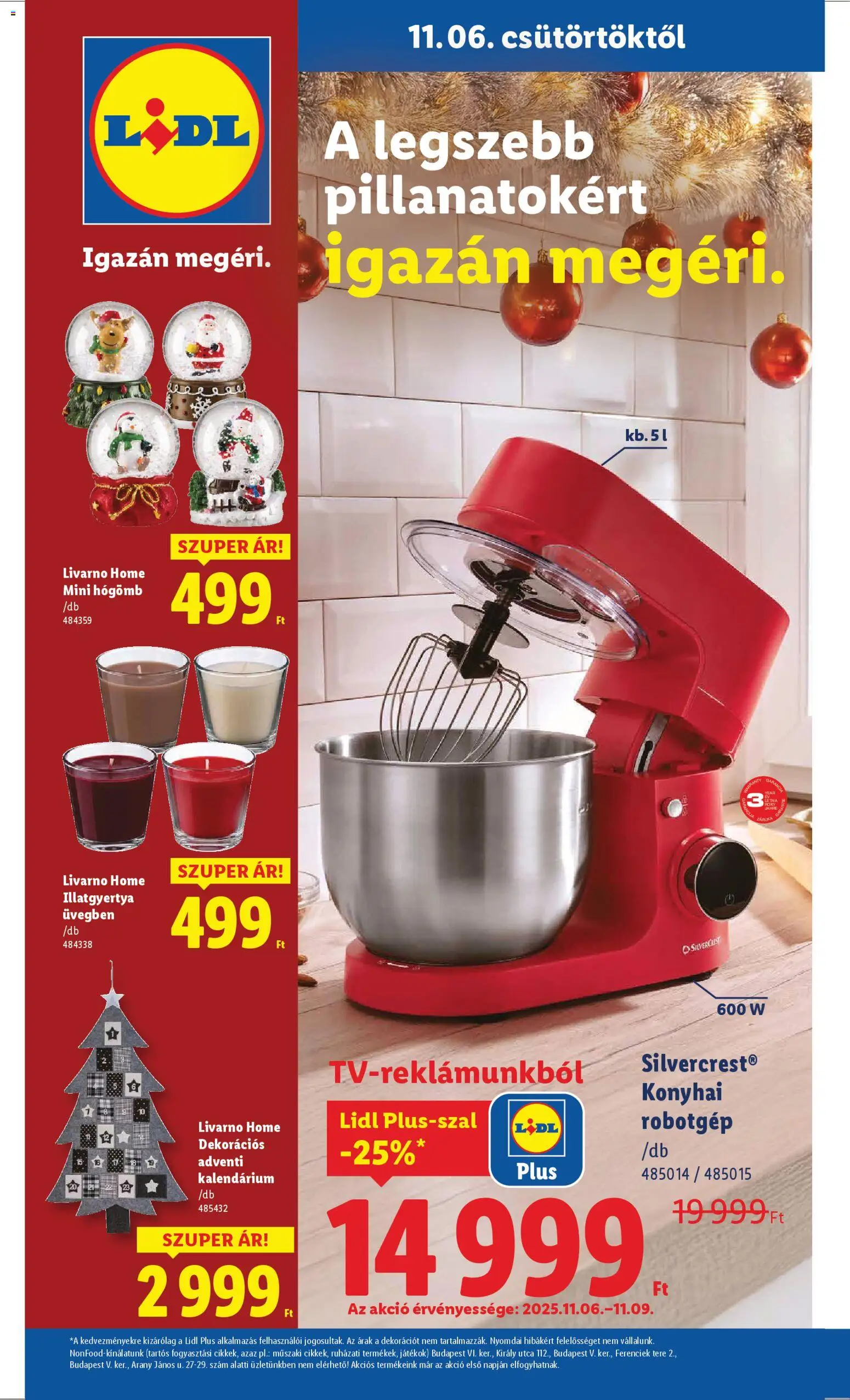 Lidl akciós ujság - amely érvényes a következő dátumtól: 06.11.2025 | Oldal: 20 | Termékek: Robotgép, Játékok, Illatgyertya, Konyhai robotgép