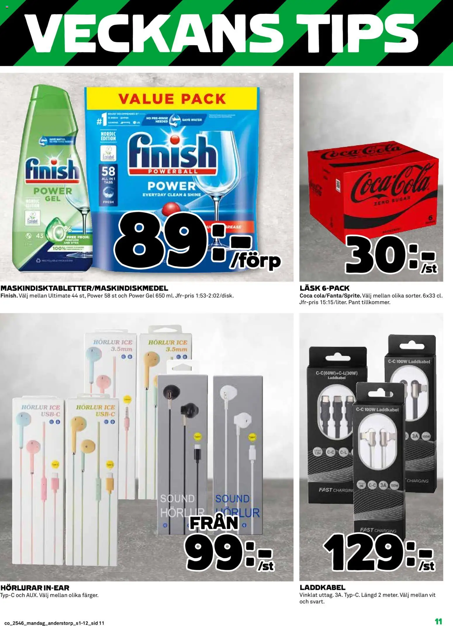 Coop reklamblad aktuell från 10.11.2025 | Sida: 11 | Produkter: Coca cola, Hörlurar
