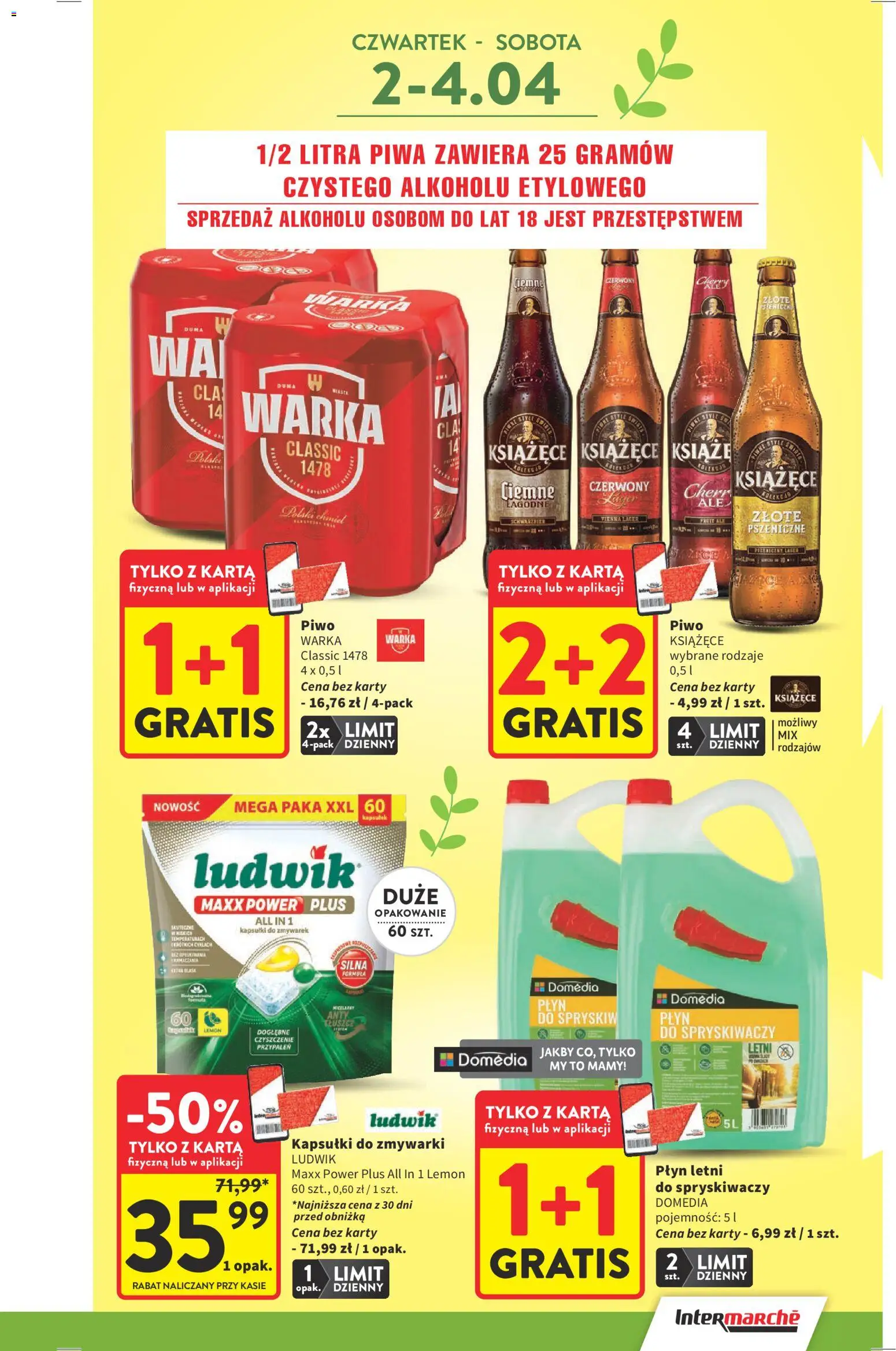 Intermarche gazetka od 31.03.2026 | Strona: 5 | Produkty: Karta, Piwo Warka, Piwo, Kapsułki do zmywarki