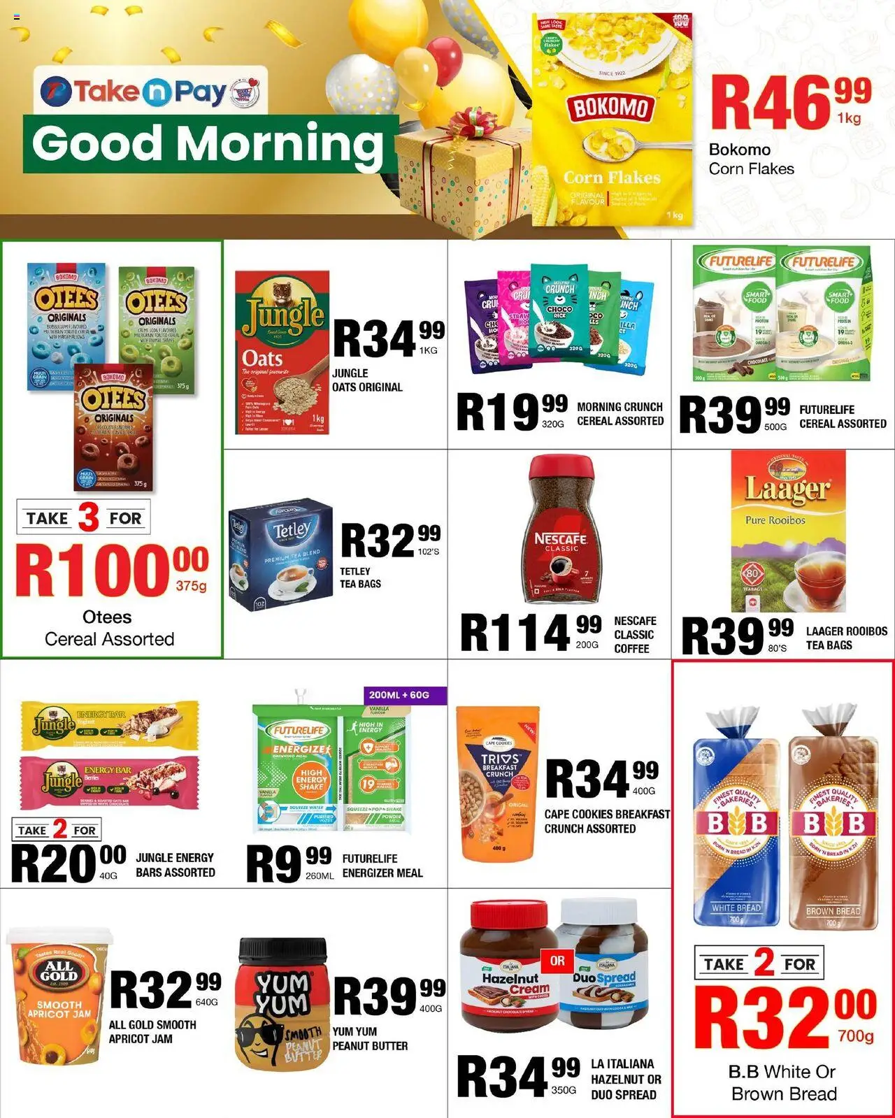 New Take n Pay catalogue – valid from 06.10.2025 | Page: 6 | Products: Butter, Rice, Flakes, Peanut butter
