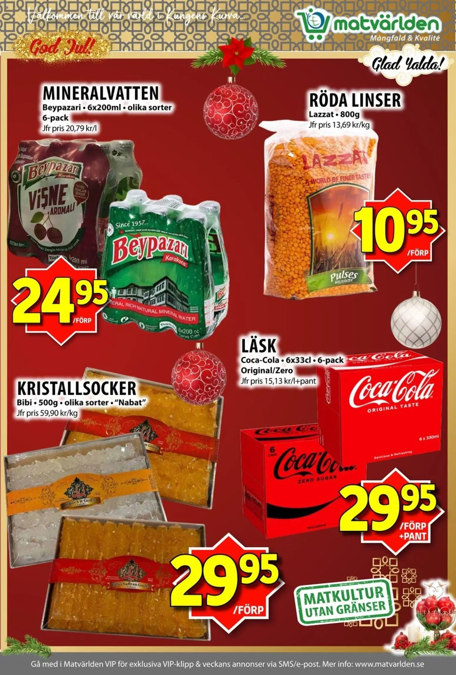 Matvärlden reklamblad aktuell från 15.12.2025 | Sida: 5 | Produkter: Linser, Röda linser, Saffran, Mineralvatten