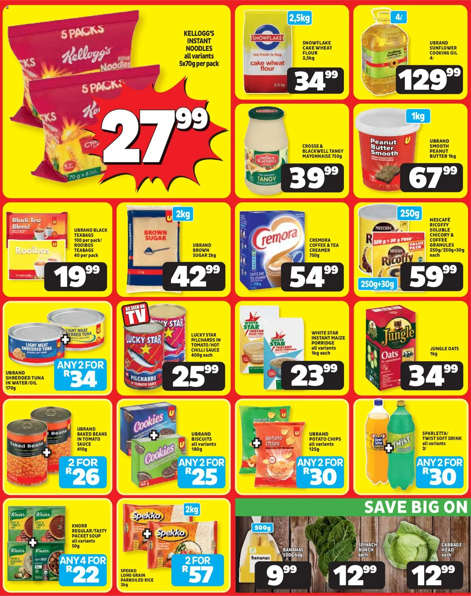 New Usave catalogue – valid from 23.02.2026 | Page: 2 | Products: Flour, Butter, Coffee, Tea