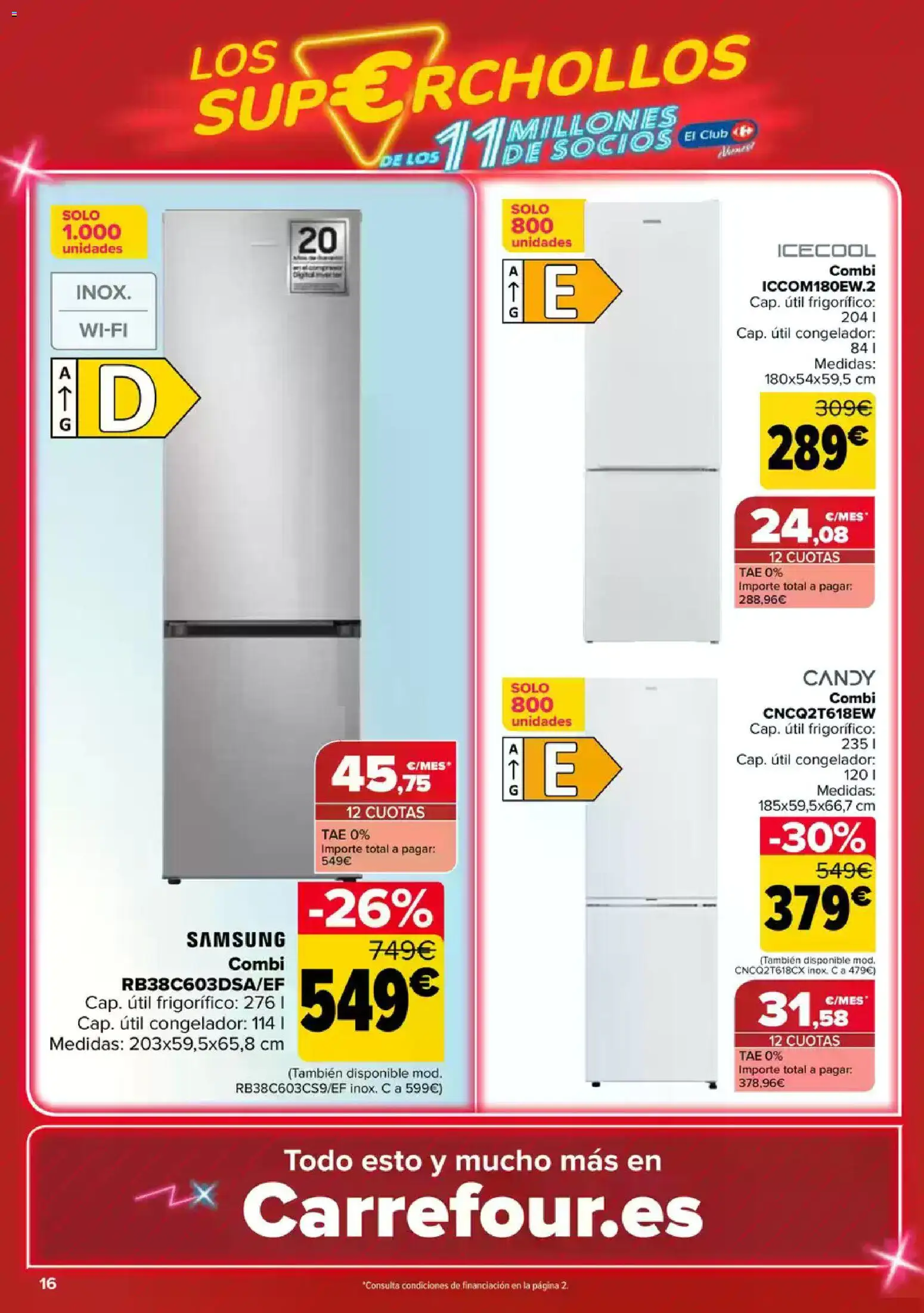 Carrefour Super chollos │ válido desde el 23.04.2026 | Página: 16 | Productos: Congelador, Combi