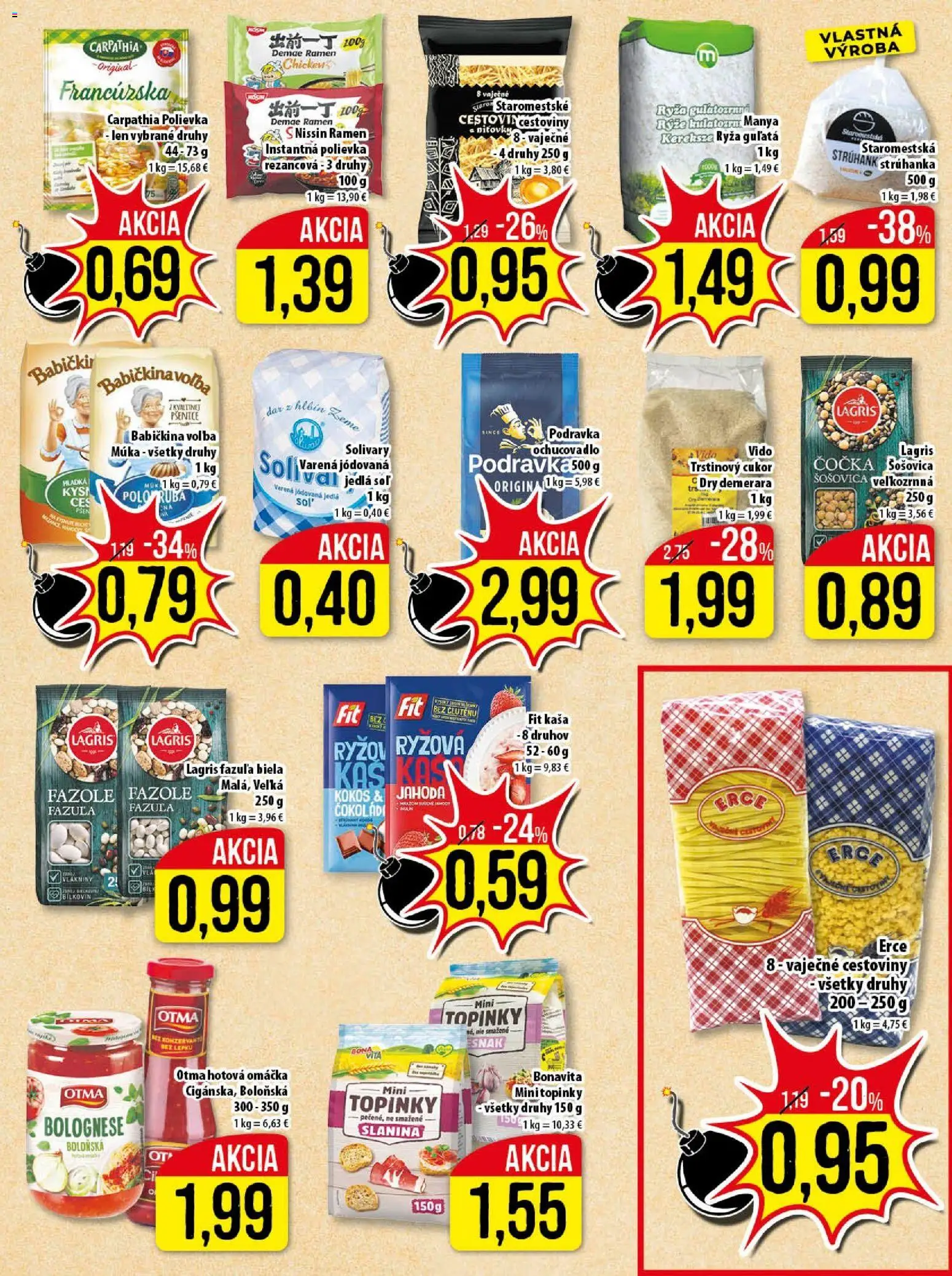 Nové Klas akcie – leták je platný od 09.03.2026 | Strana: 16 | Produkty: Ryža, Slanina, Fazuľa, Cukor