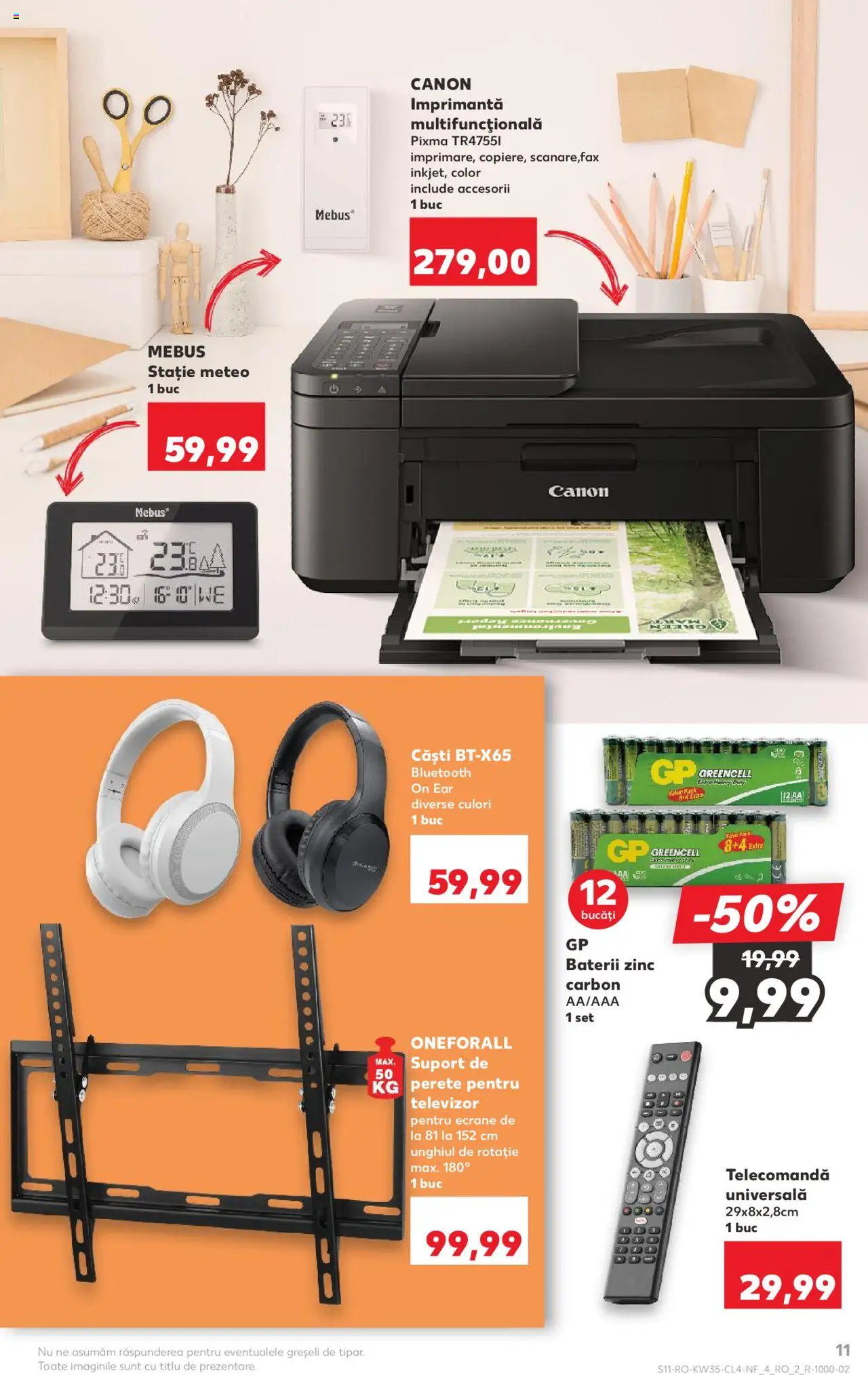 Catalog Kaufland - București – valabil de la 27.08.2025 | Pagină: 11 | Produse: Imprimantă, Televizor, Căști, Baterii