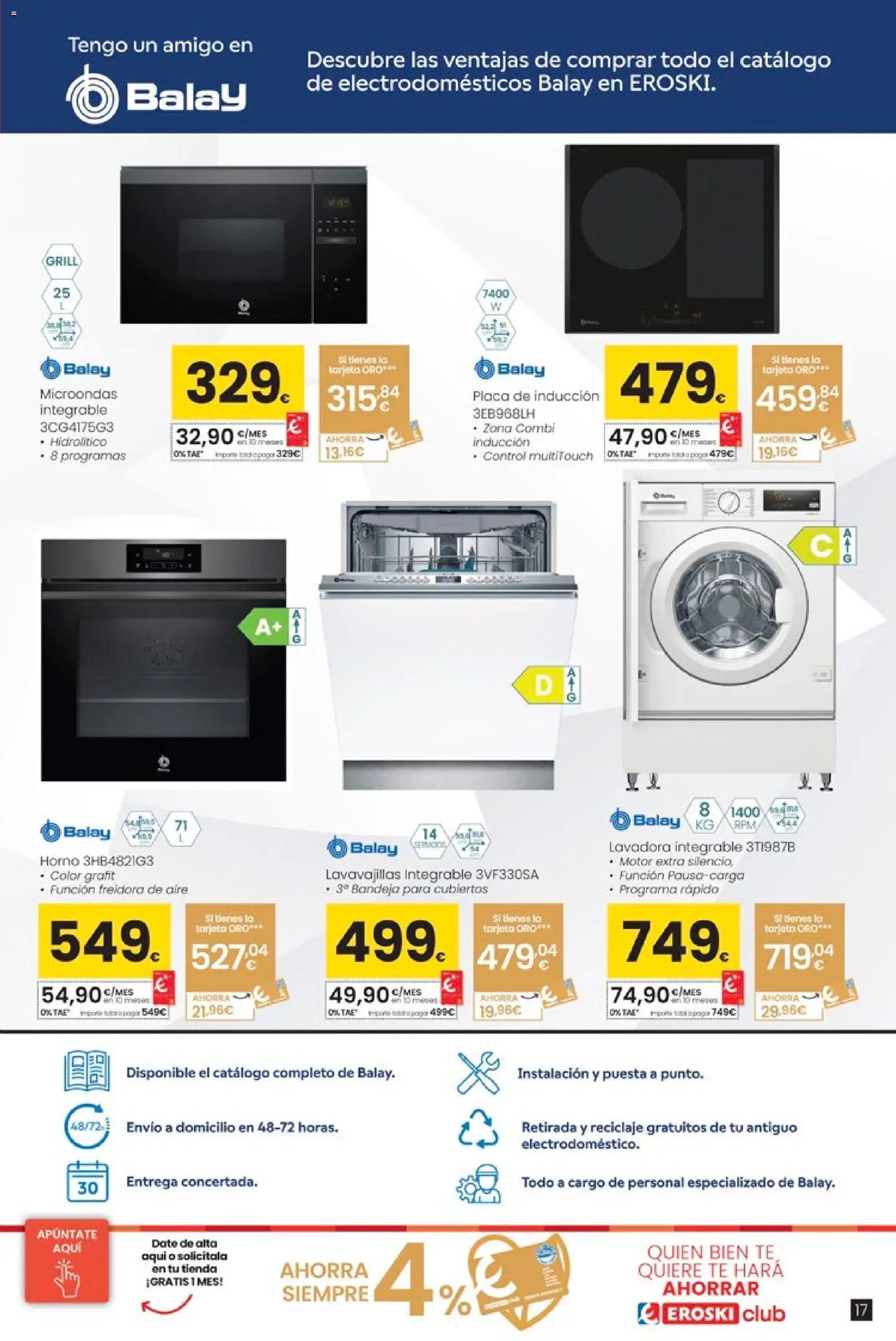 Eroski - Black Friday │ válido desde el 20.11.2025 | Página: 17 | Productos: Lavavajillas, Combi, Freidora, Bandeja