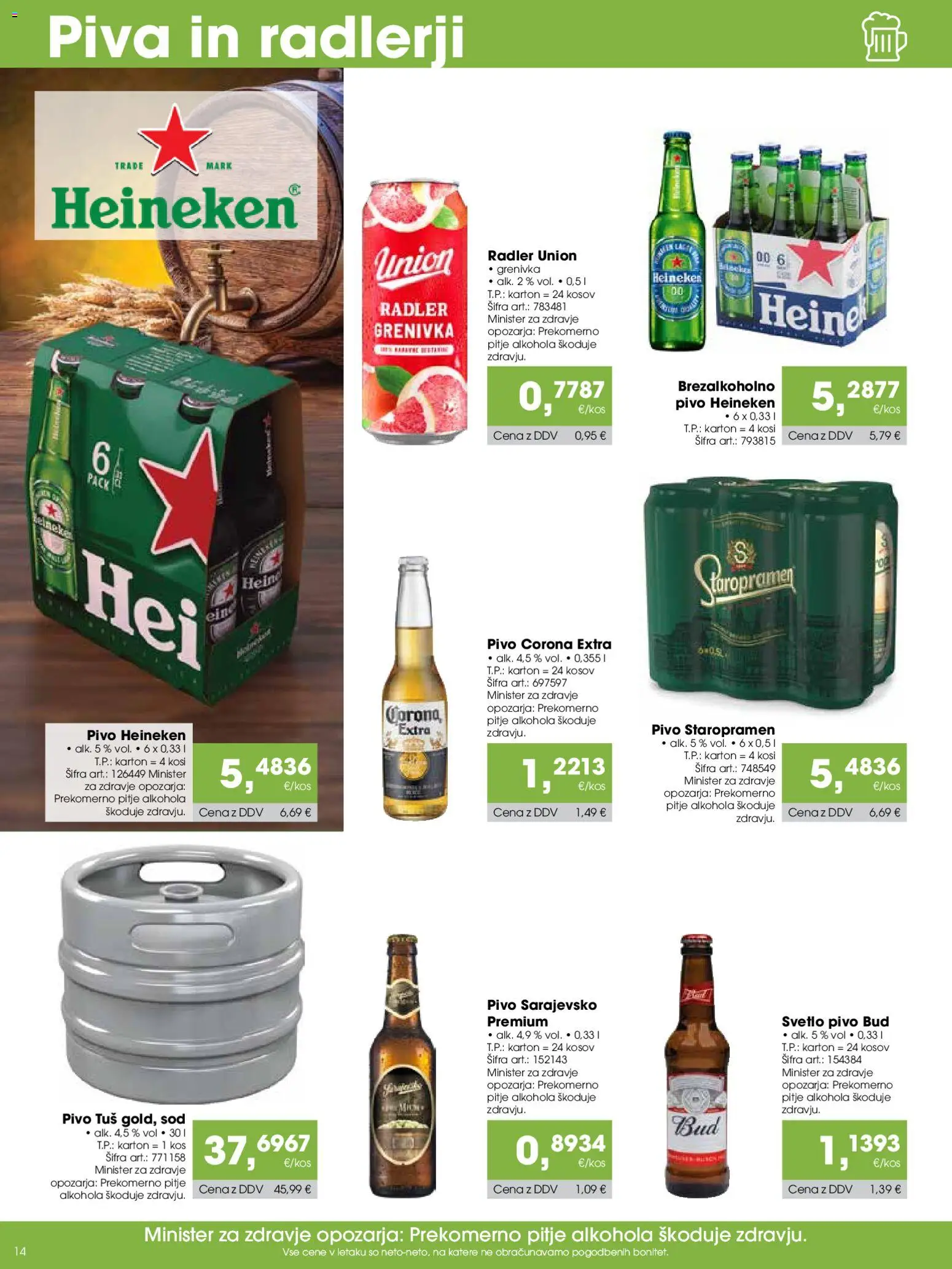 Novi Tuš katalog ponudbe – veljaven od 07.12.2025 | Stran: 14 | Izdelki: Falafel, Kos, Radler, Grenivka