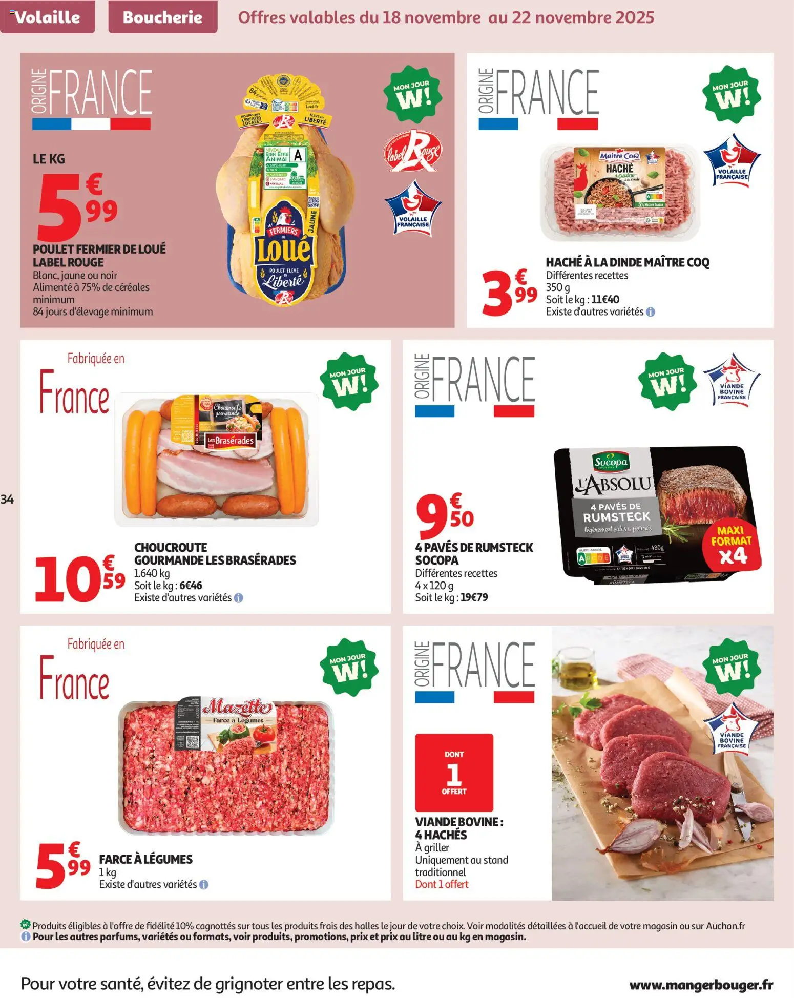 {H1} | Page: 34 | Produits: Volaille, Rumsteck, Céréales, Viande bovine