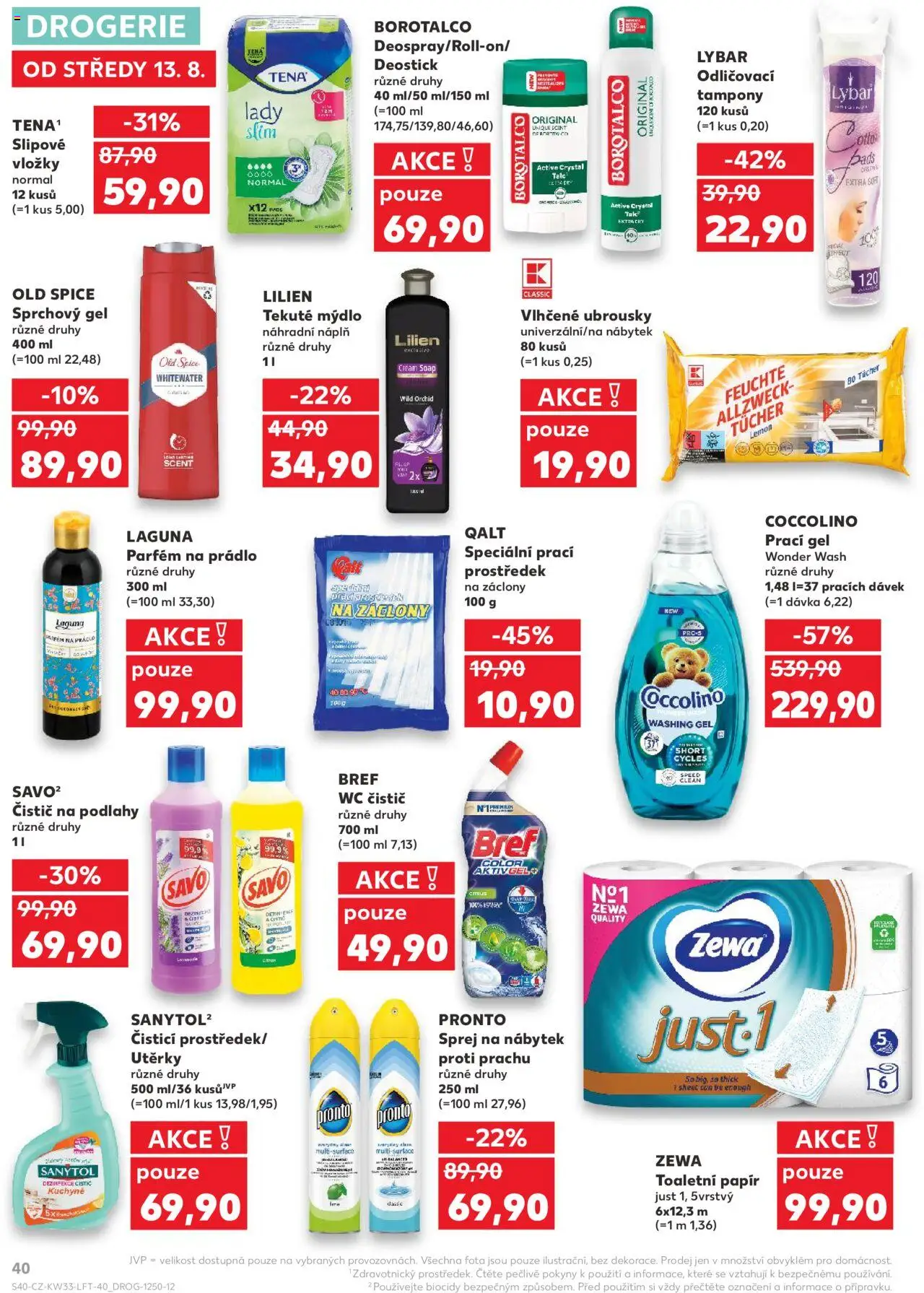 Kaufland leták - Brno od 13.08.2025 | Strana: 40 | Produkty: Vlhčené ubrousky, Mýdlo, Ubrousky, Zewa