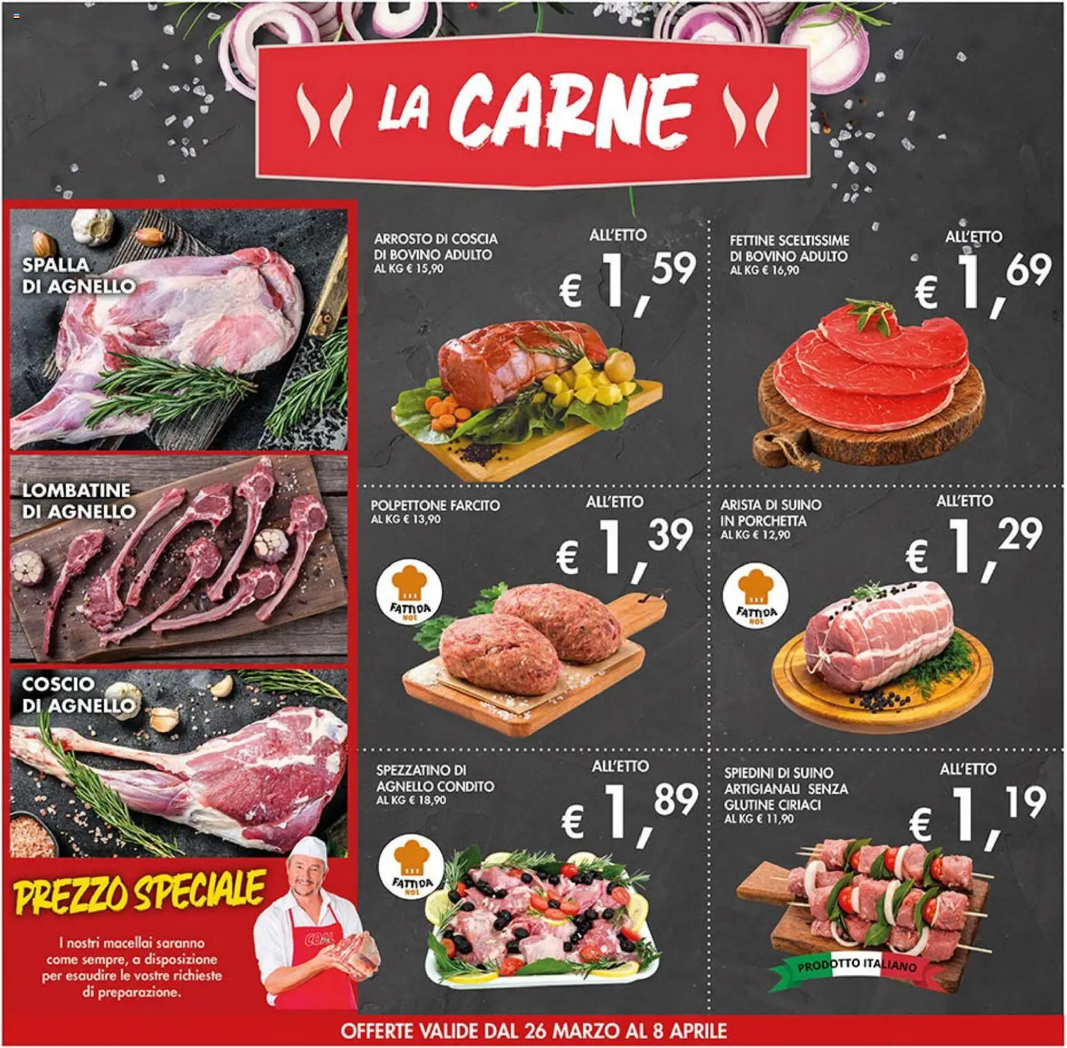 Volantino Coal del 26.03.2026 | Pagina: 4 | Prodotti: Bovino, Arrosto, Porchetta, Agnello
