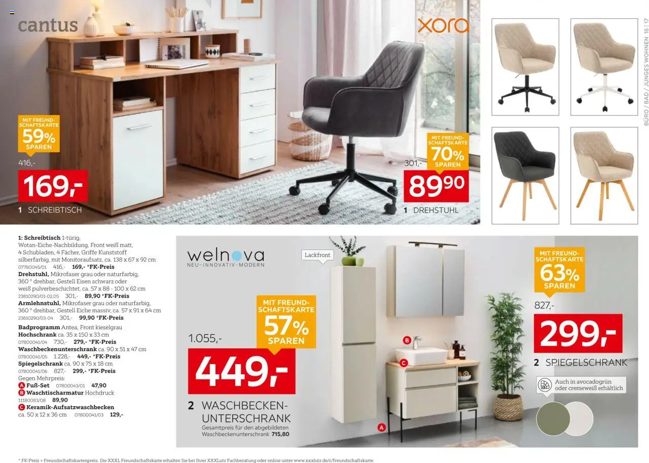 XXXL Lutz Deutschlands Nr. 1 beim Preis! – gültig ab 22.09.2025 | Seite: 16 | Produkte: Waschbecken, Bad, Spiegelschrank, Unterschrank