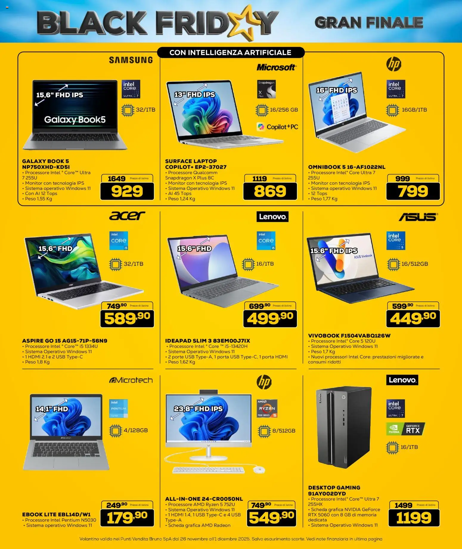 Volantino Euronics del 26.11.2025 | Pagina: 8 | Prodotti: Monitor, Laptop, USB, Samsung