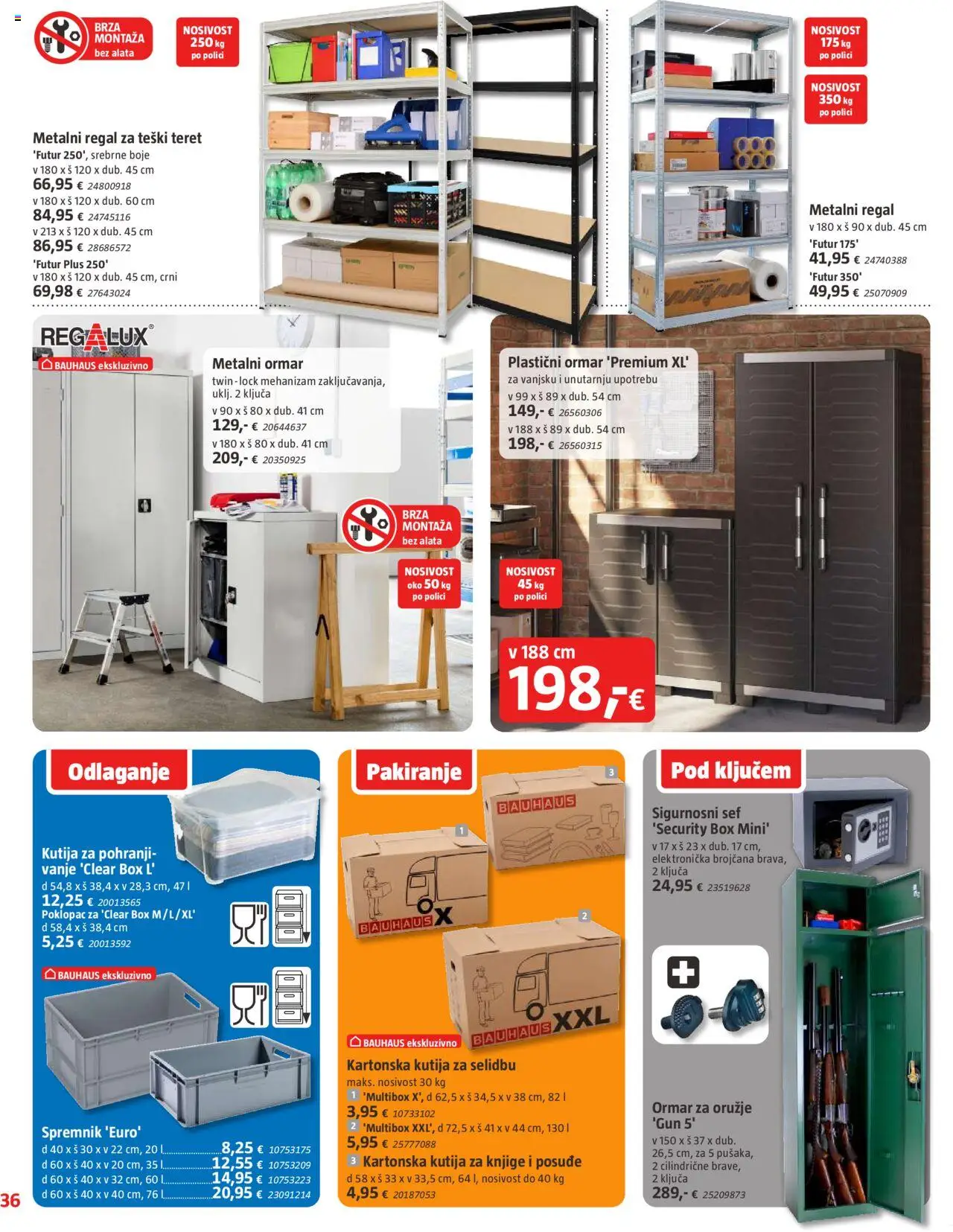 Bauhaus katalog | vrijedi od 01.10.2025 | Stranica: 36 | Proizvodi: Ormar, Kutija, Sef, Regal